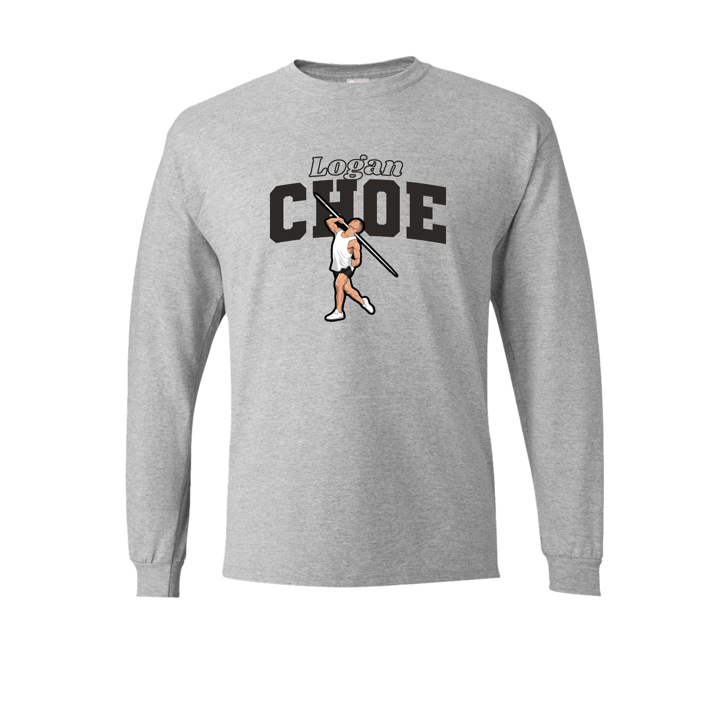 Long Sleeve Tee — Name Arch in Grey