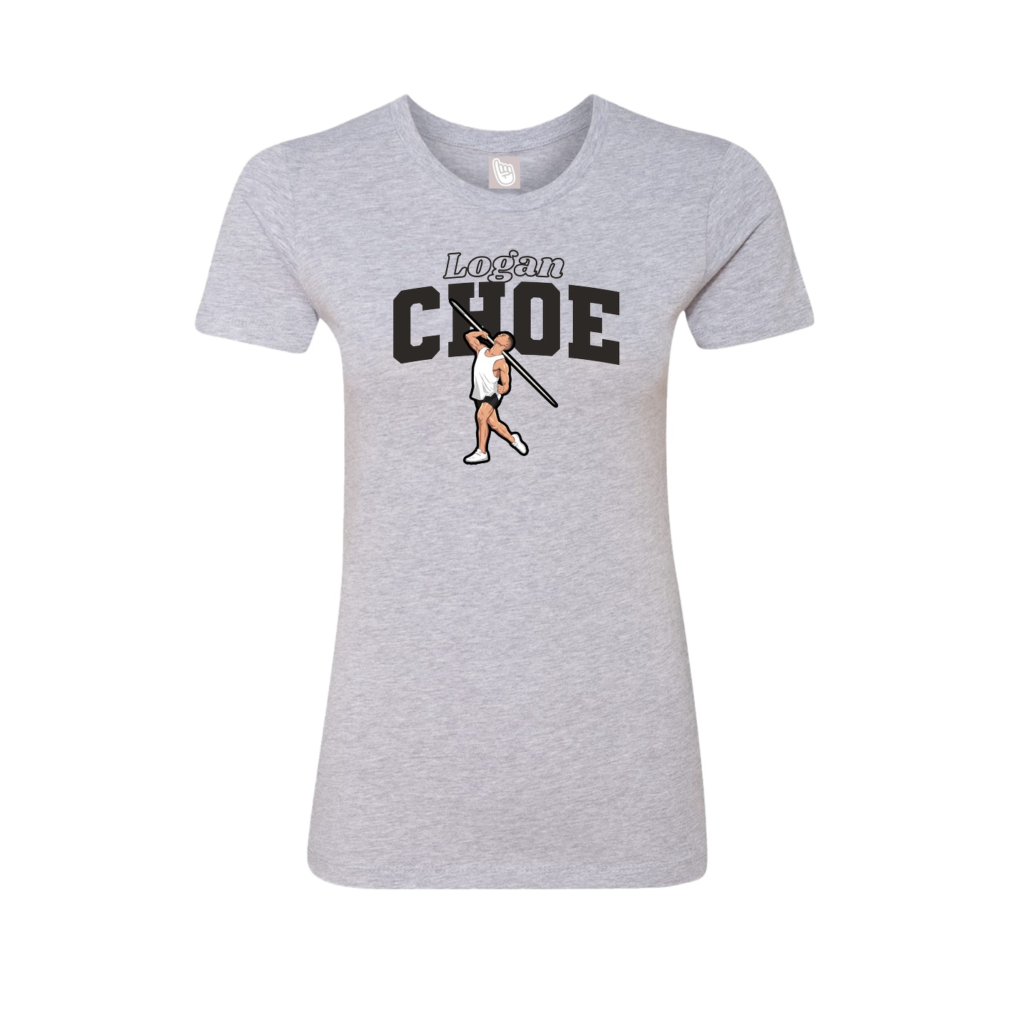 Womens Tee — Name Arch in Grey