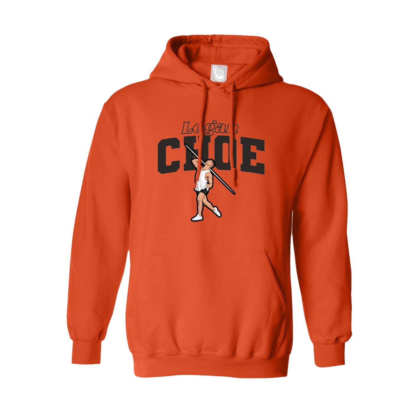 Hoodie — Name Arch in Orange