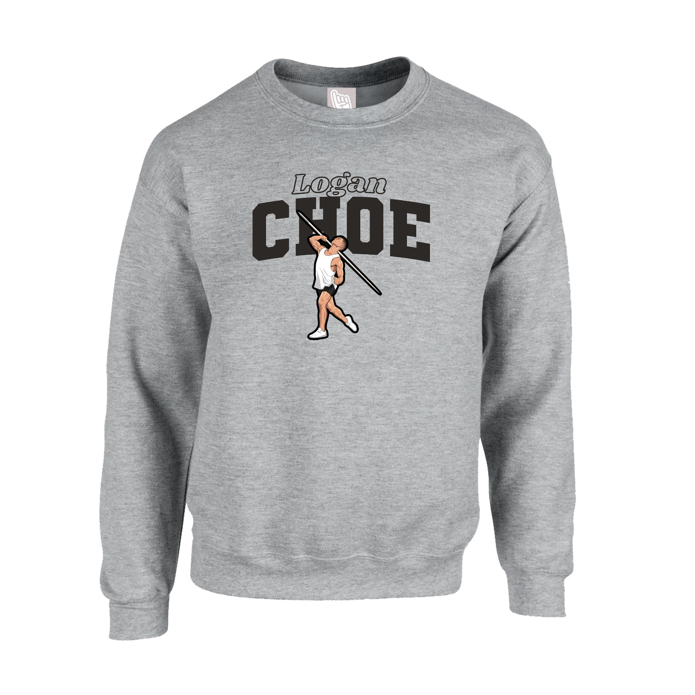 Fleece Crew — Name Arch in Grey