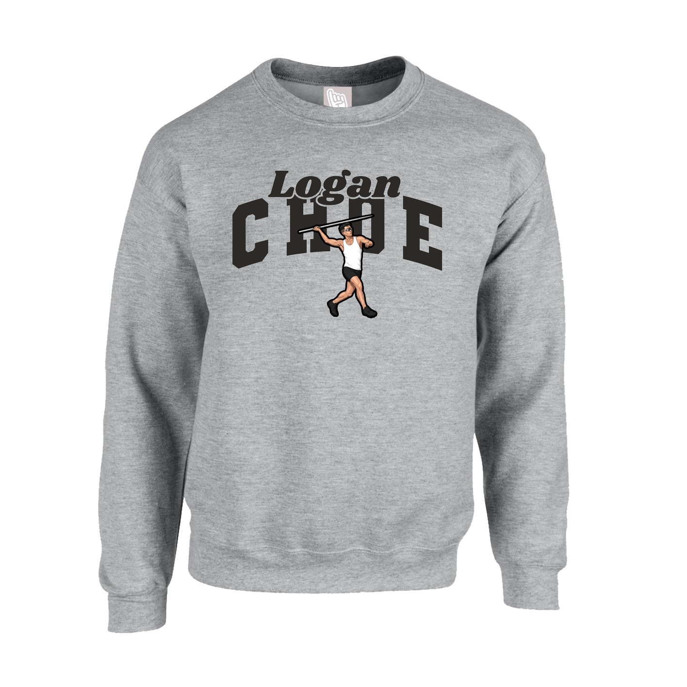 Fleece Crew — Signature Arch in Grey