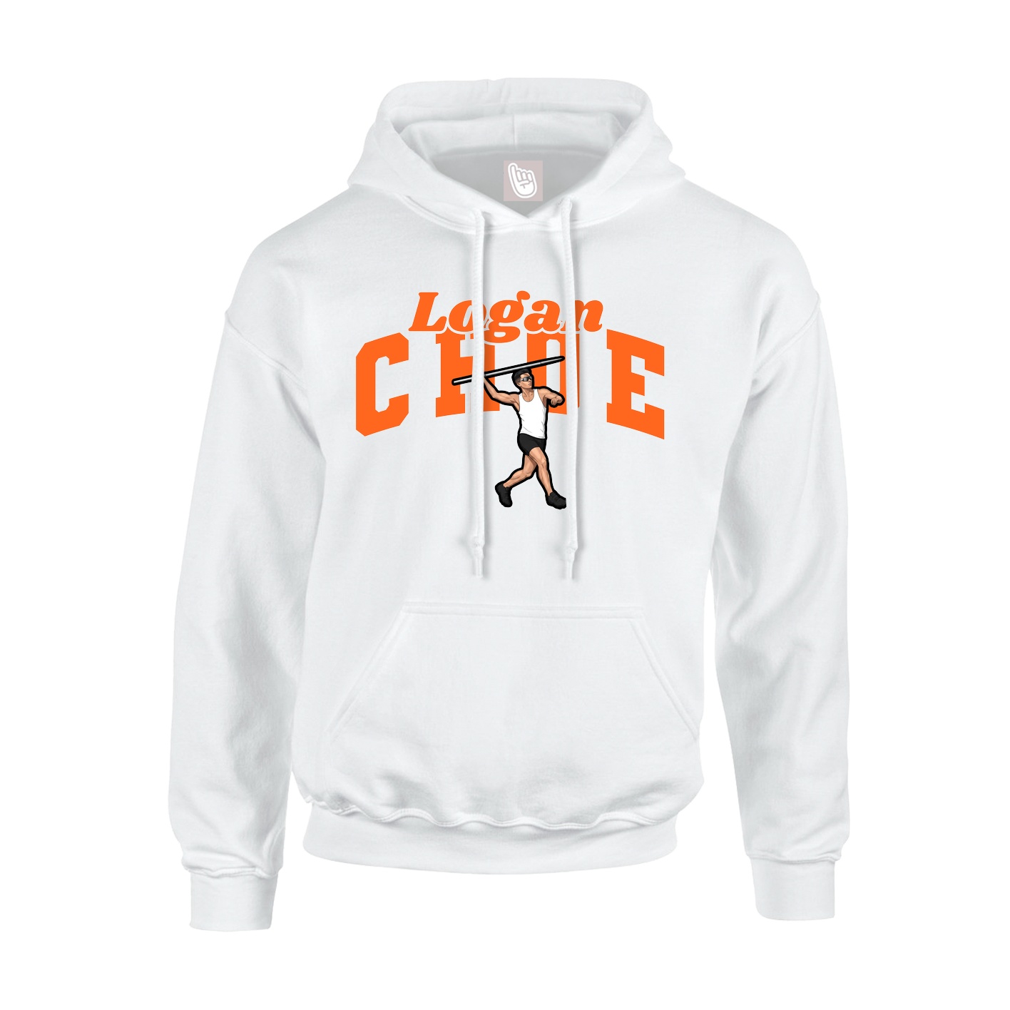 Youth Hoodie — Signature Arch in White