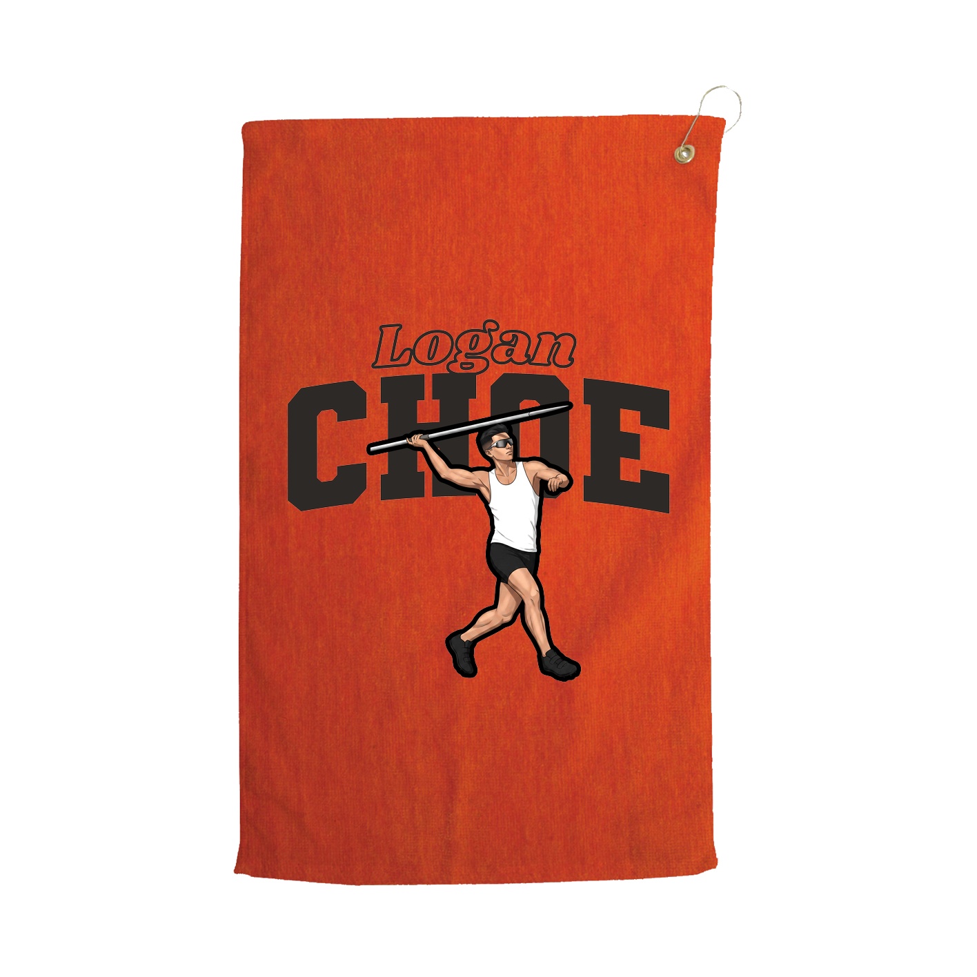 Golf Towel — Name Arch in Orange