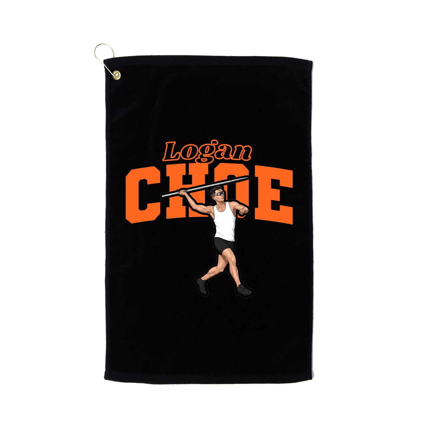Golf Towel — Name Arch in Black