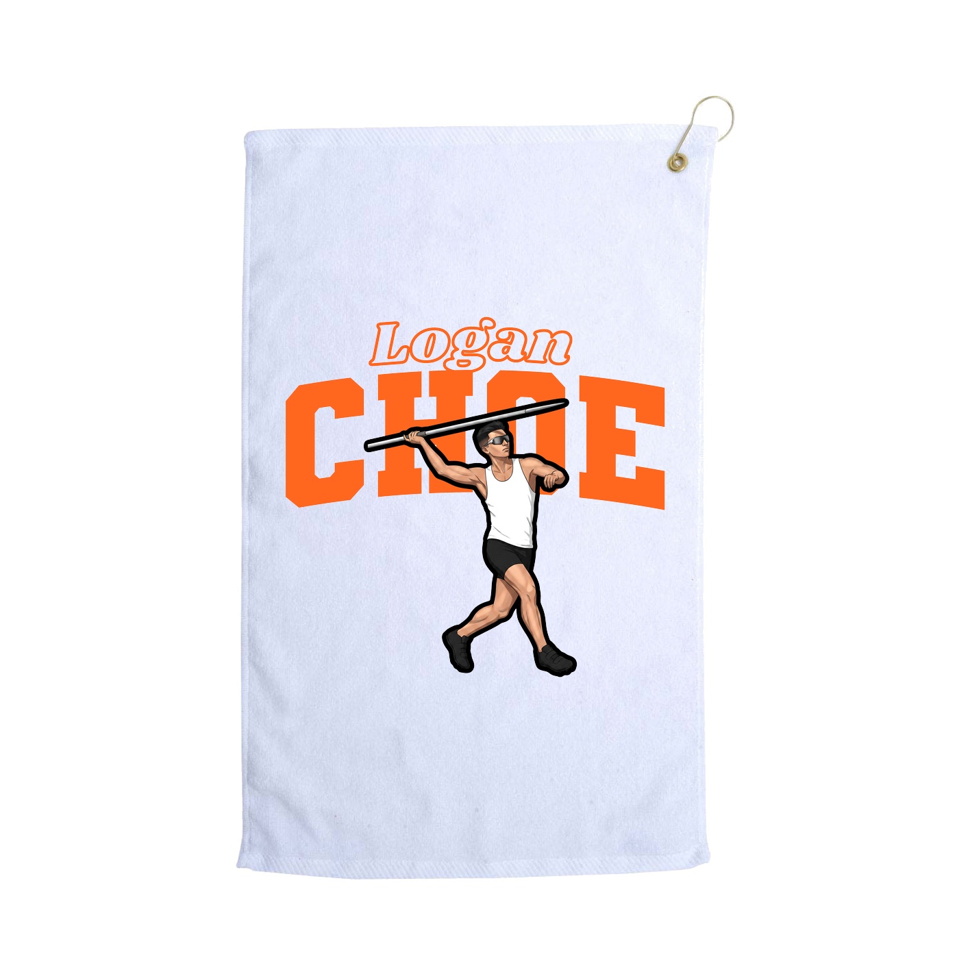 Golf Towel — Name Arch in White