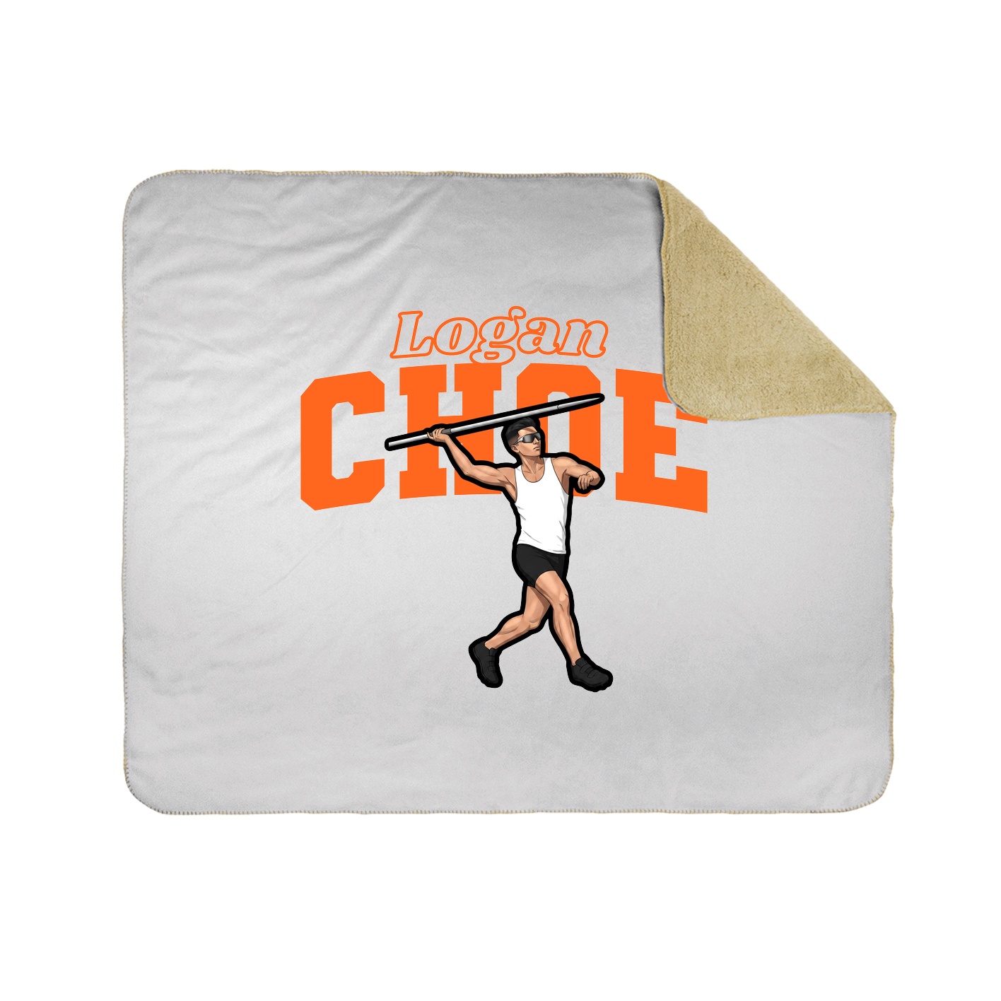 Throw Blanket — Name Arch in White