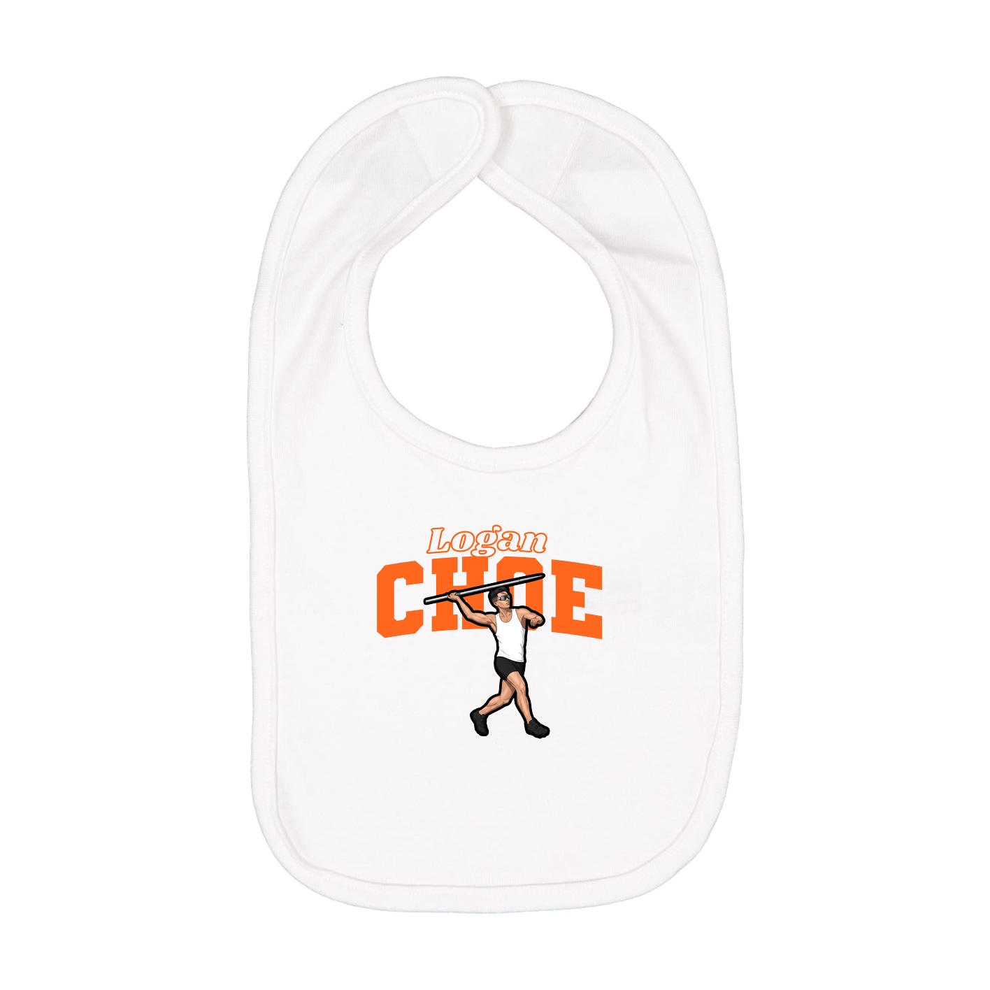 Infant Bib — Name Arch in White