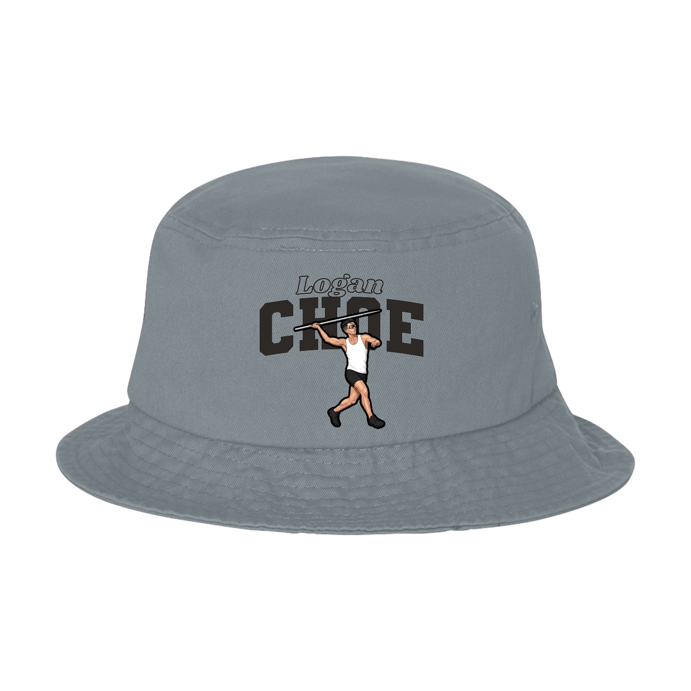 Bucket Cap — Name Arch in Grey