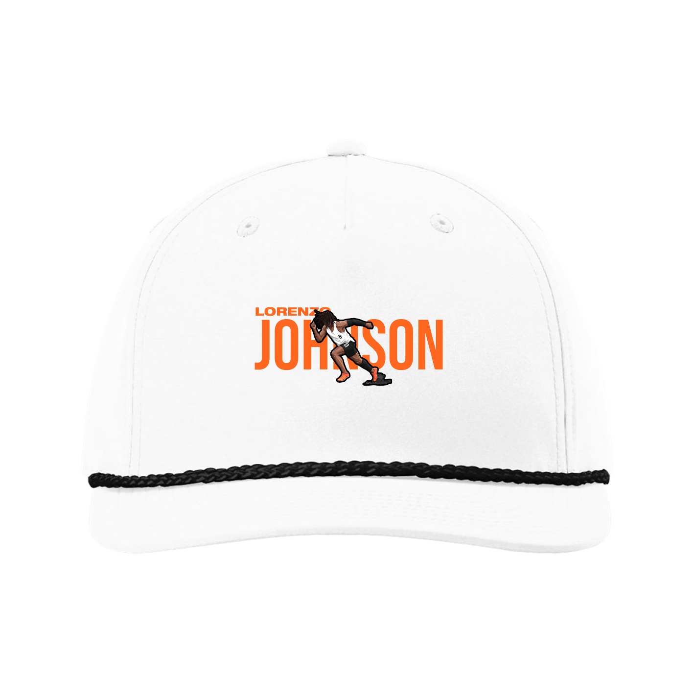 Five-Panel Classic Rope Cap — Player Name in White