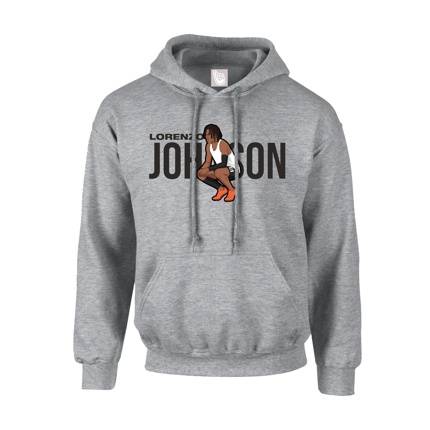 Hoodie — Player Name in Grey