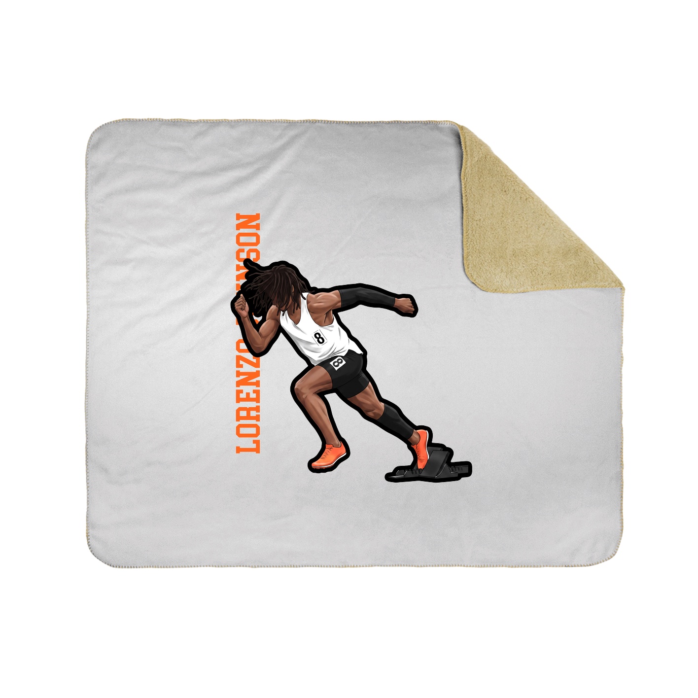 Throw Blanket — Name Vertical in White