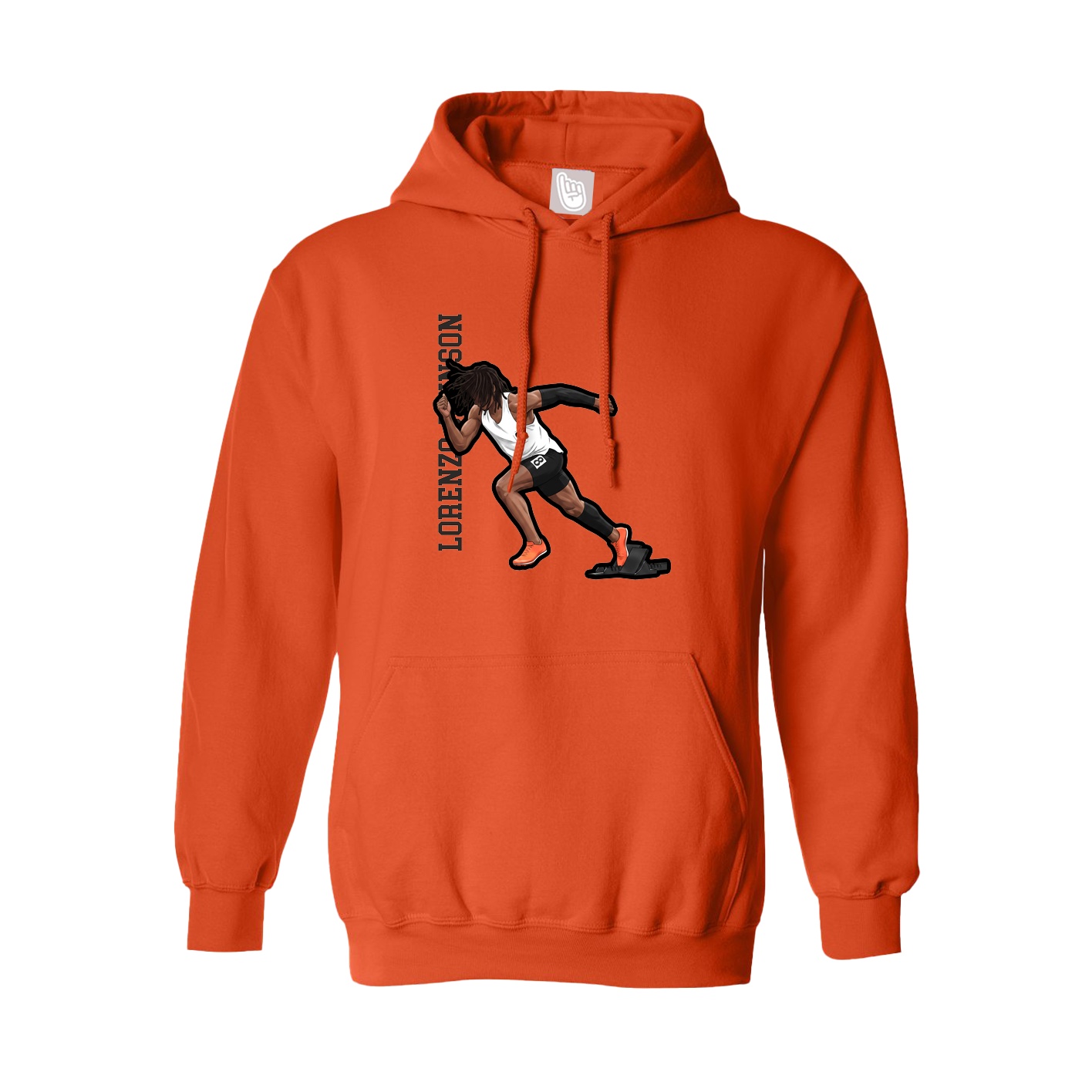 Hoodie — Name Vertical in Orange