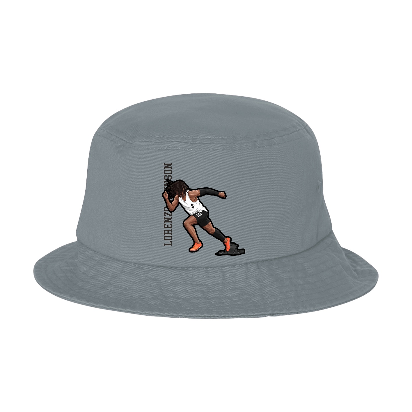 Bucket Cap — Name Vertical in Grey
