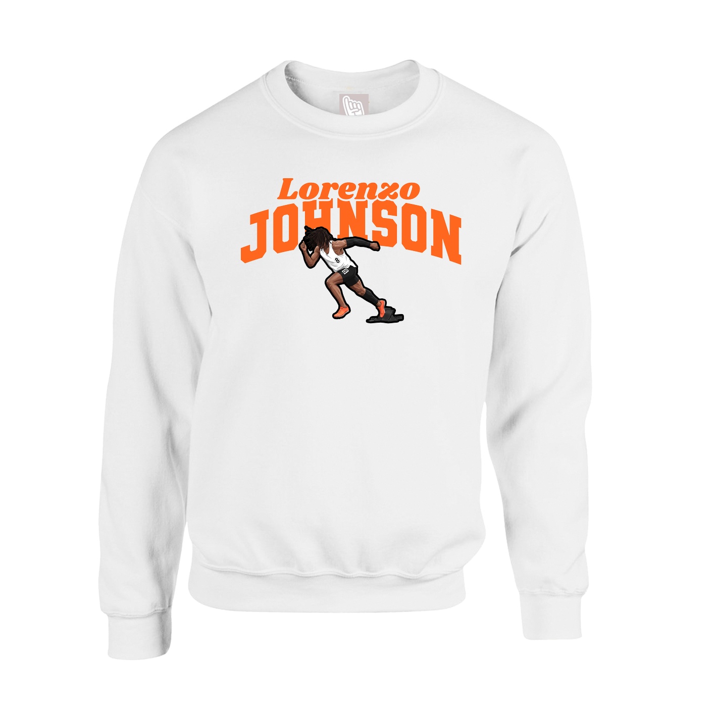 Fleece Crew — Signature Arch in White