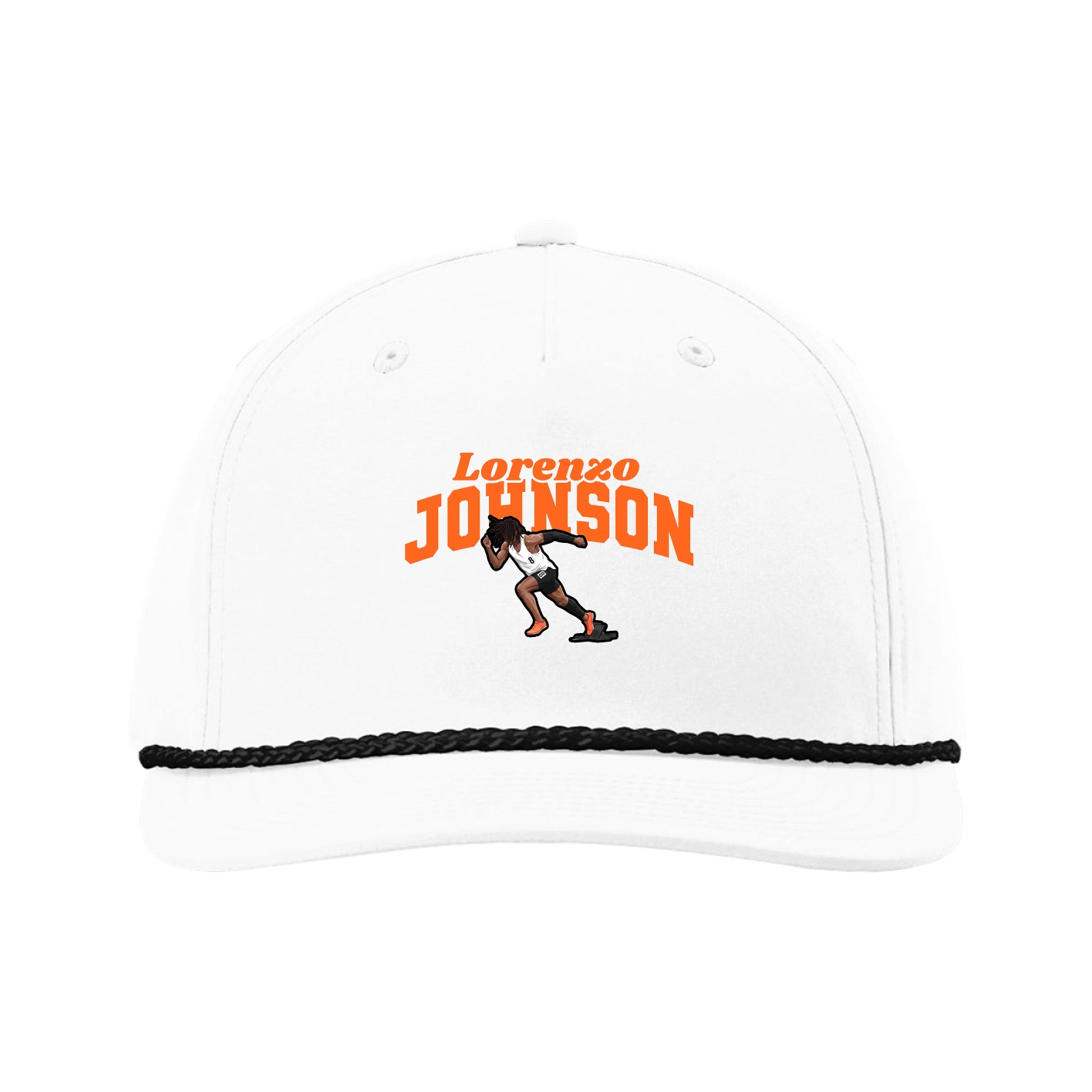 Five-Panel Classic Rope Cap — Signature Arch in White