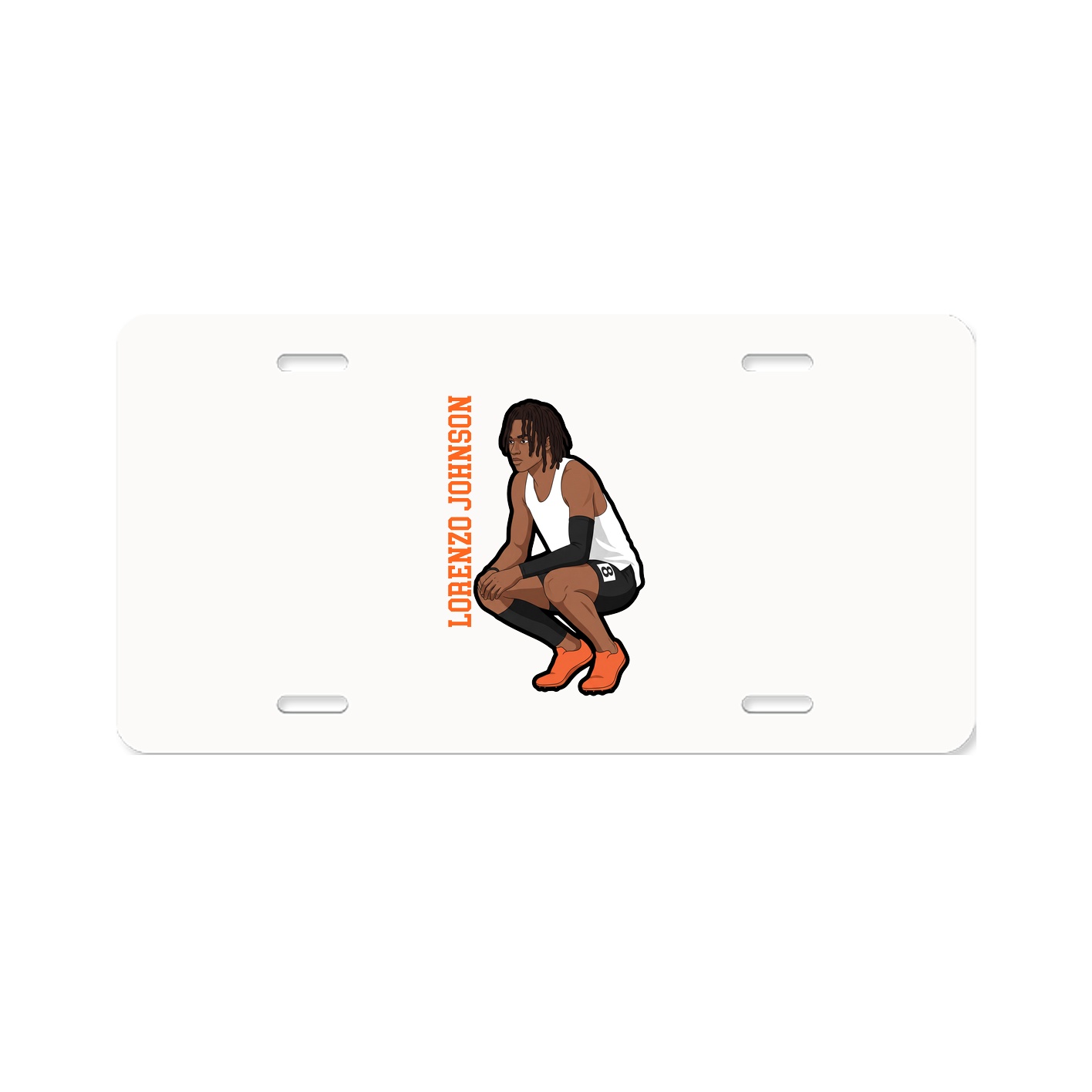 License Plate — Name Vertical in Classic