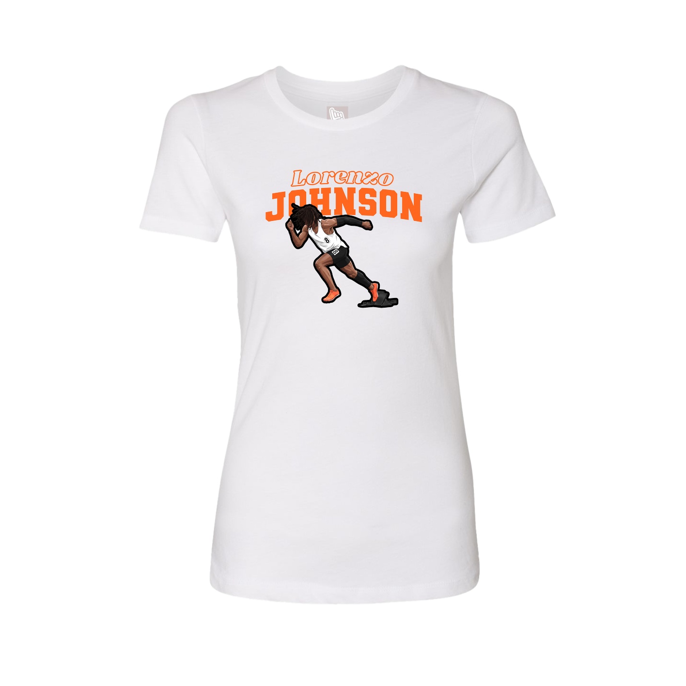 Fitted Women's Tee — Name Arch in White