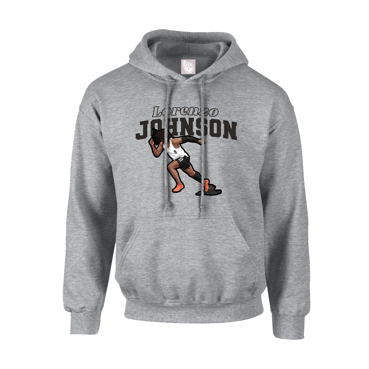 Youth Hoodie — Name Arch in Grey