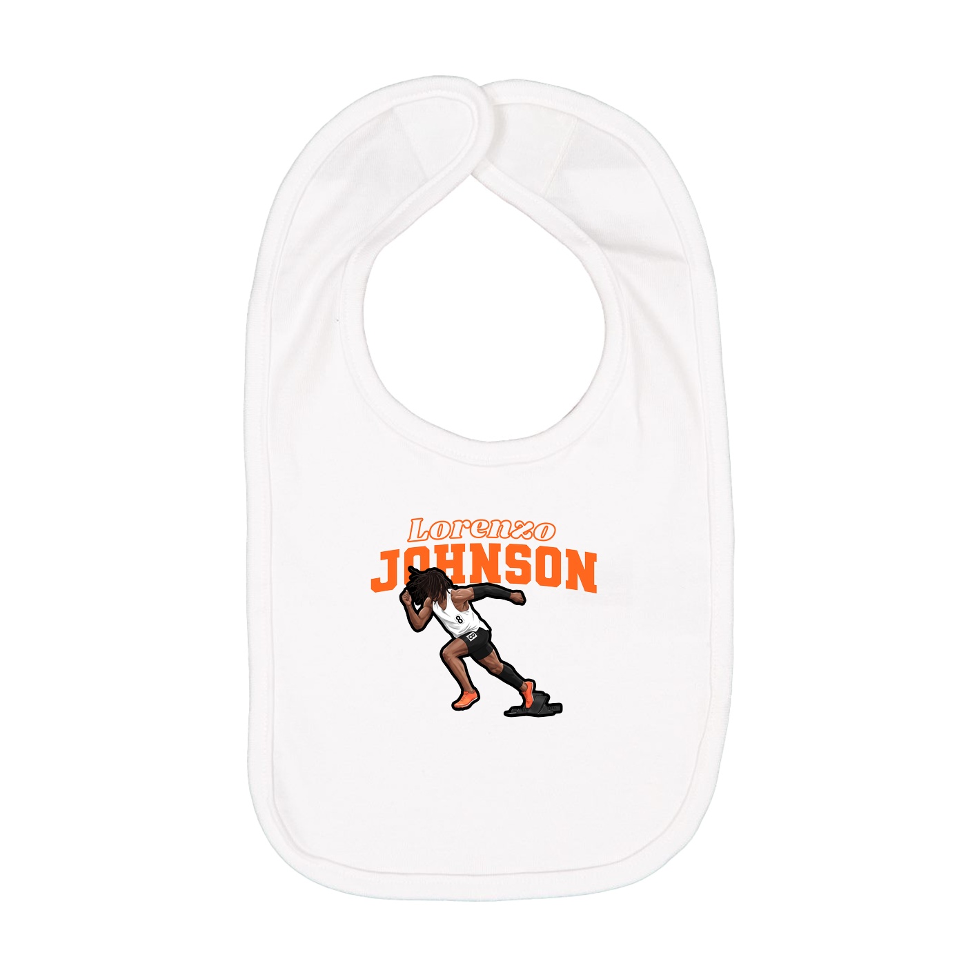 Infant Bib — Name Arch in White