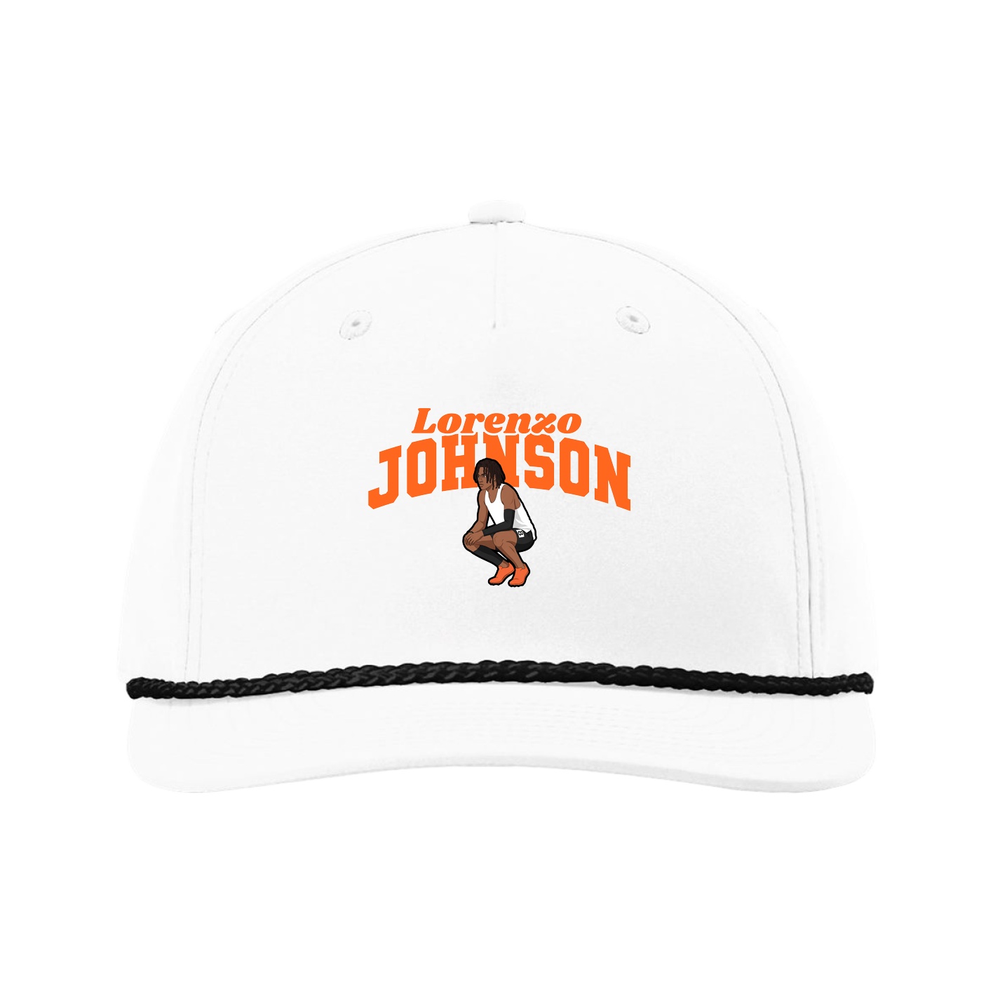 Five-Panel Classic Rope Cap — Signature Arch in White
