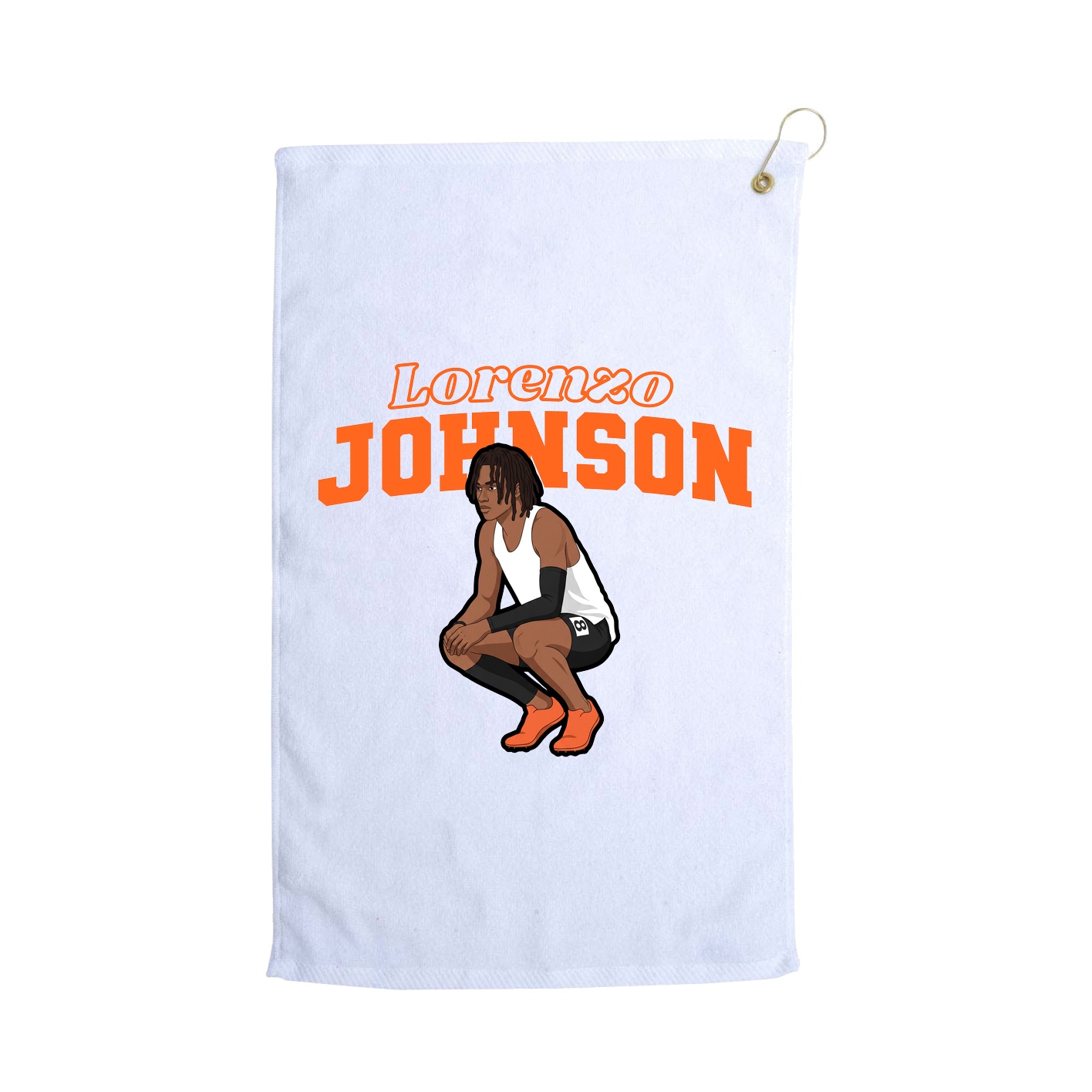 Golf Towel — Name Arch in White