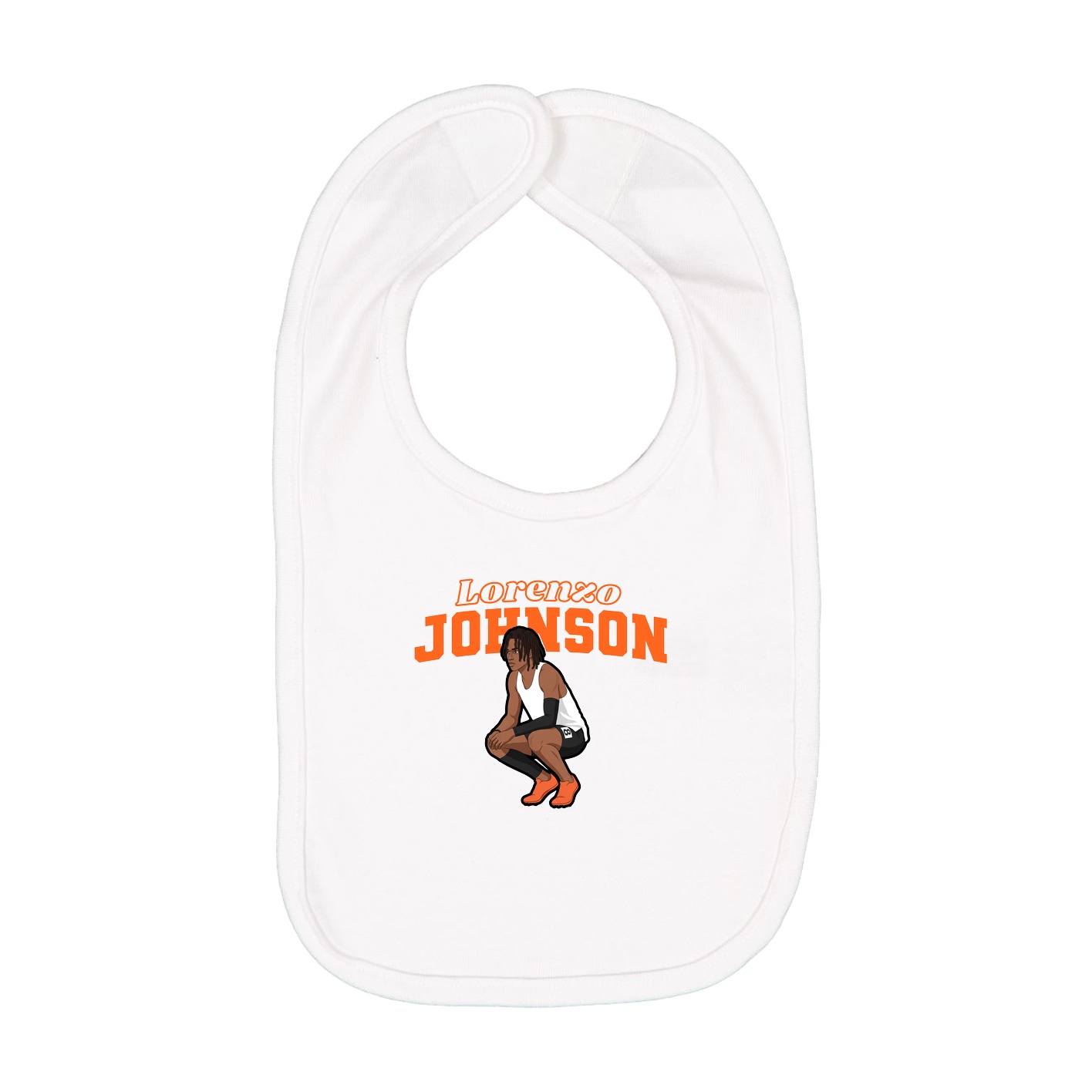 Infant Bib — Name Arch in White