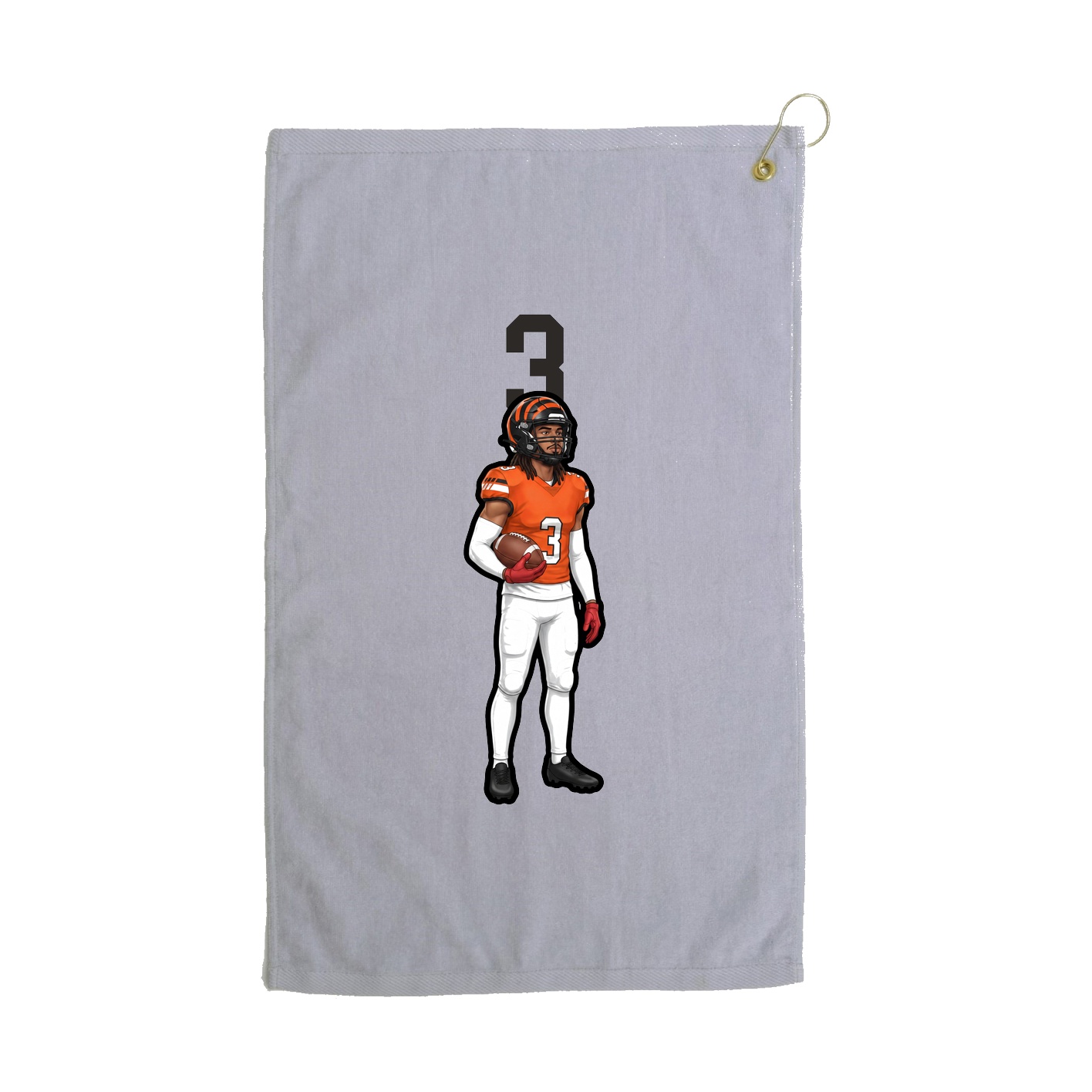 Golf Towel — Number Top in Grey