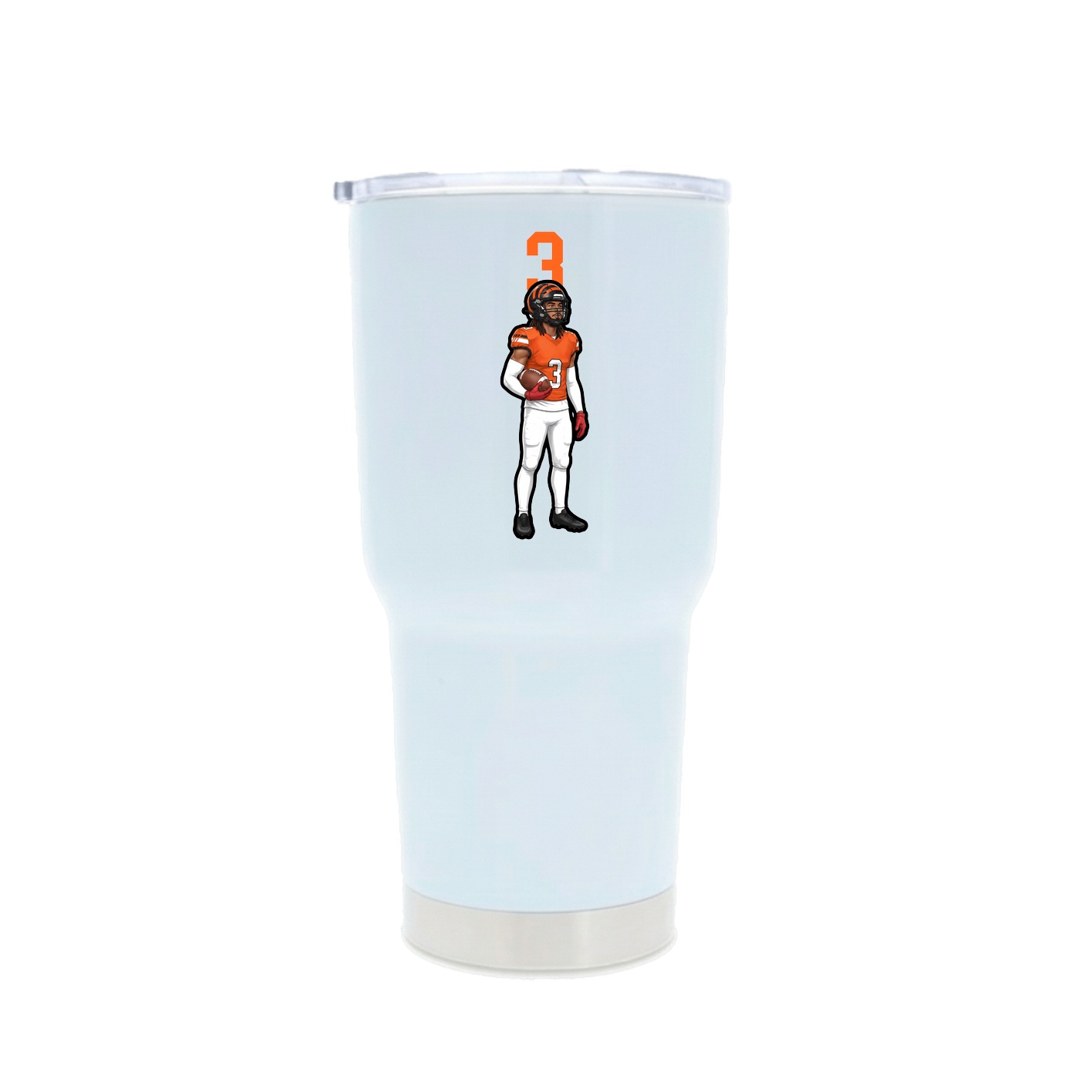 30oz Stainless Steel Tumbler — Number Top in White