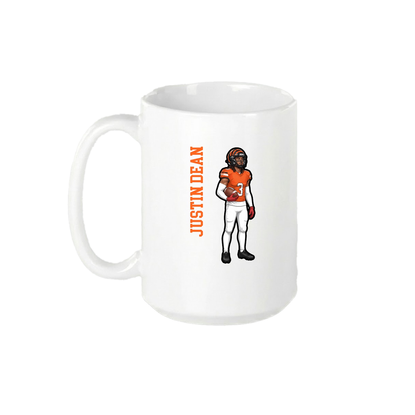 15oz Coffee Mug — Name Vertical in White