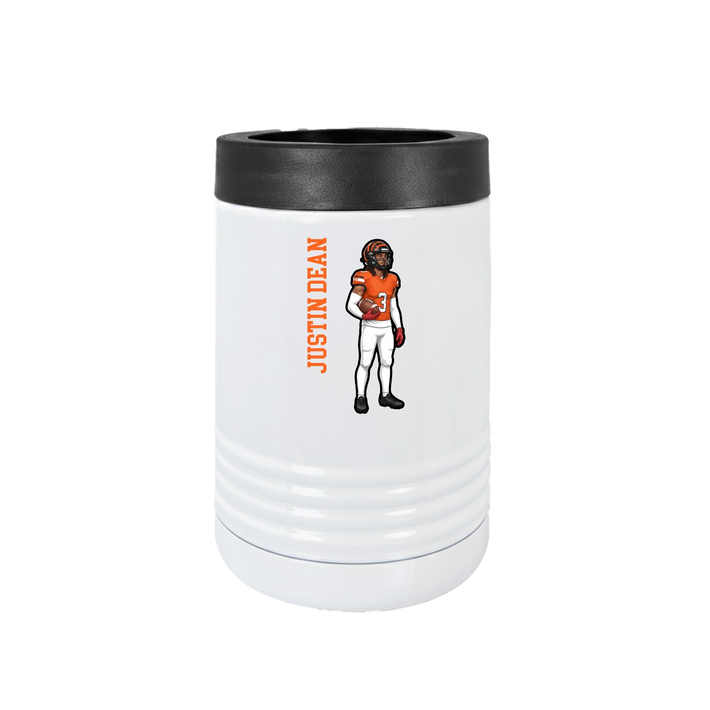 Beverage Holder — Name Vertical in White