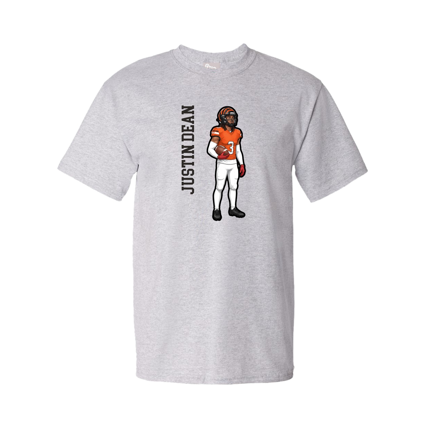 Tee — Name Vertical in Grey