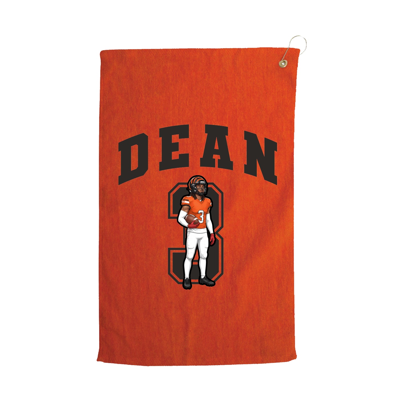Golf Towel — Number in Orange