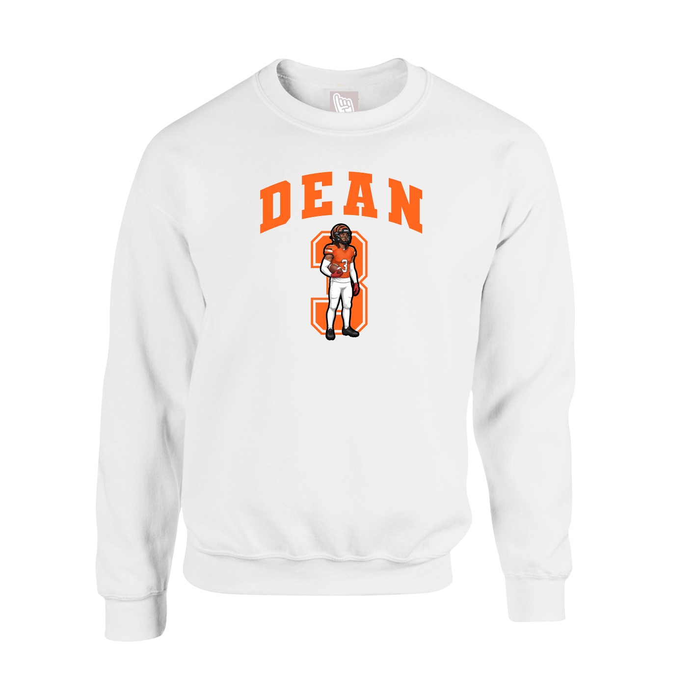 Fleece Crew — Number in White