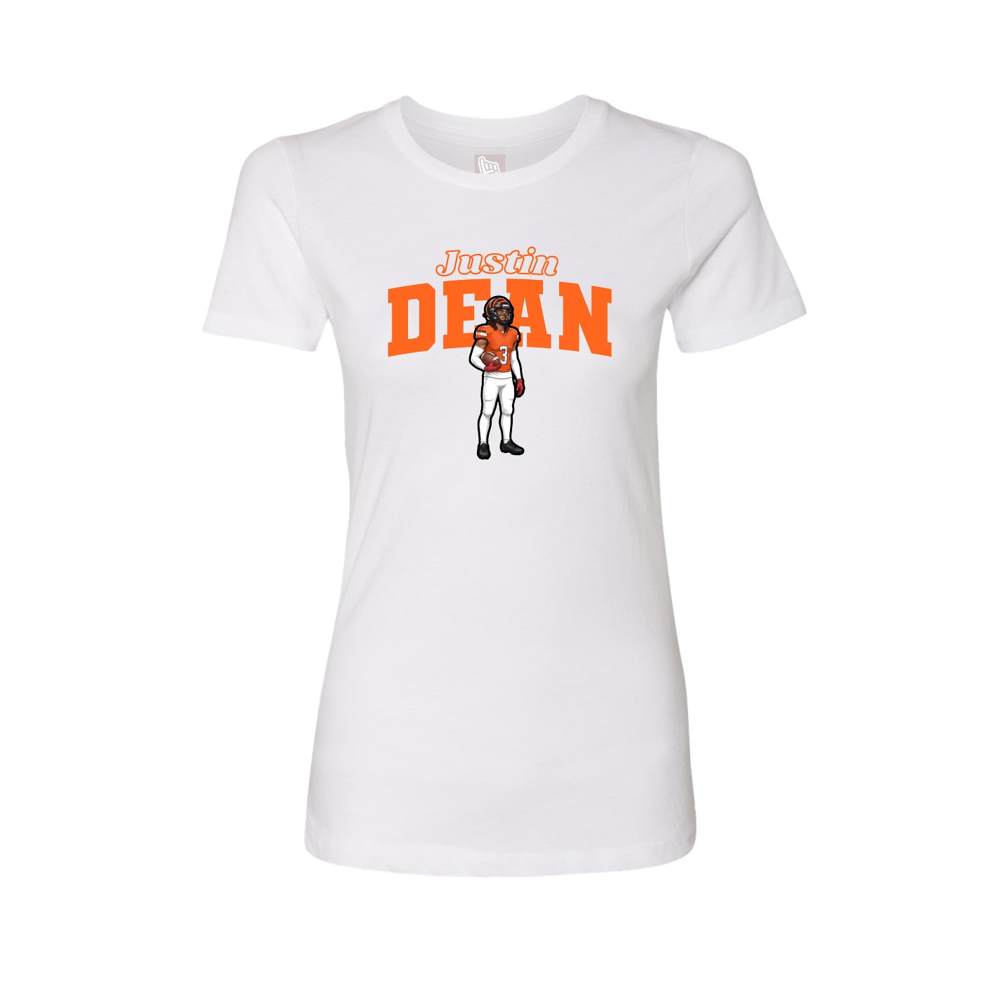 Fitted Women's Tee — Name Arch in White