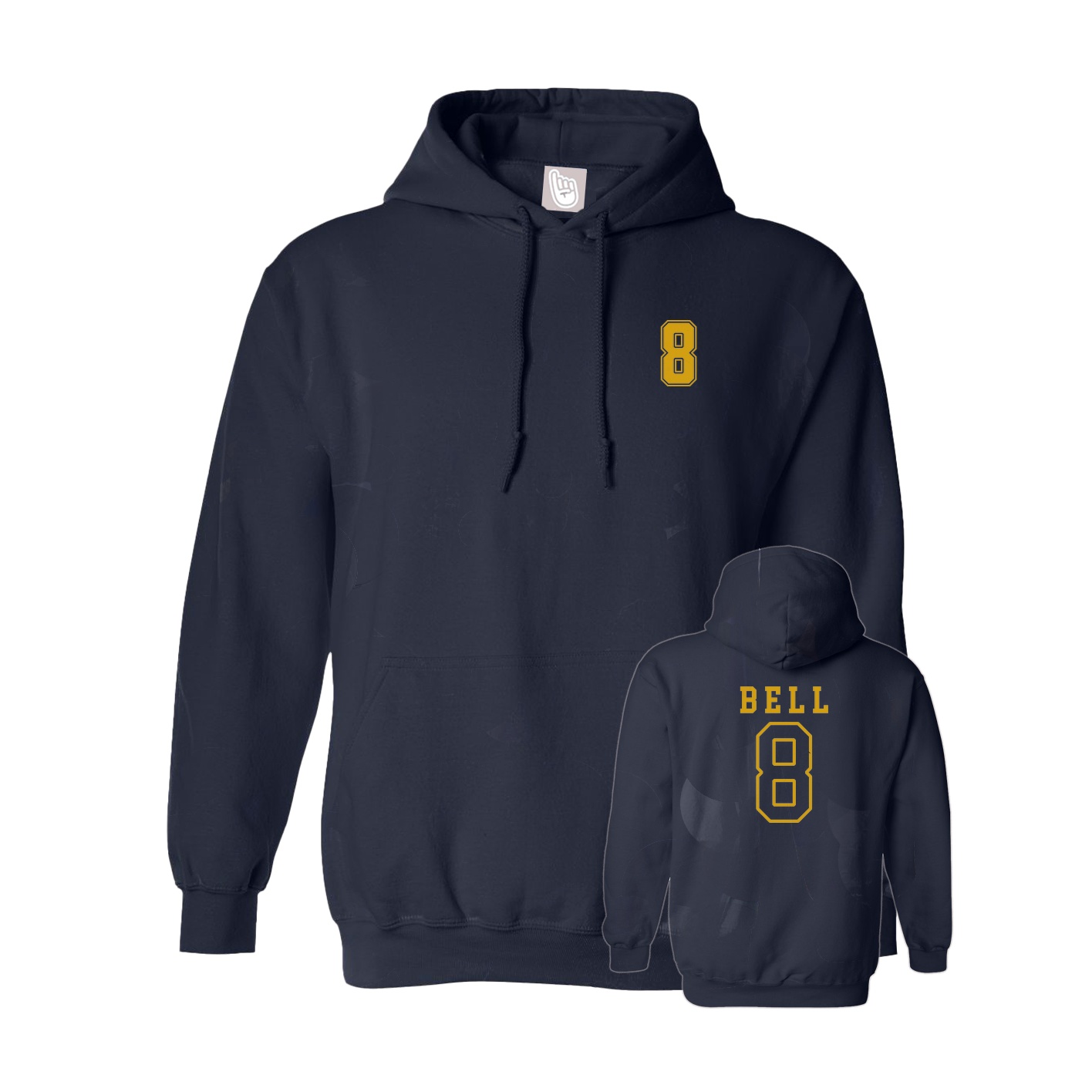 Hoodie — Chest Back in Navy