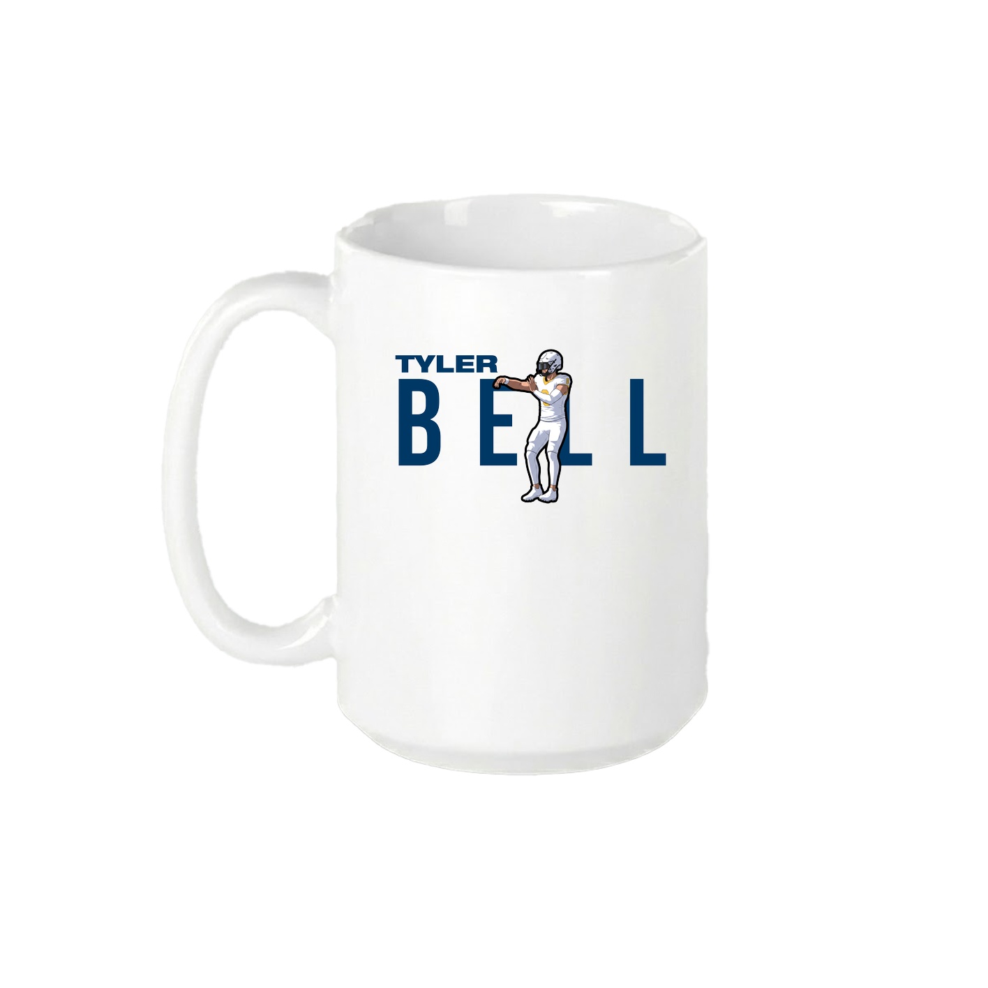15oz Coffee Mug — Player Name in White