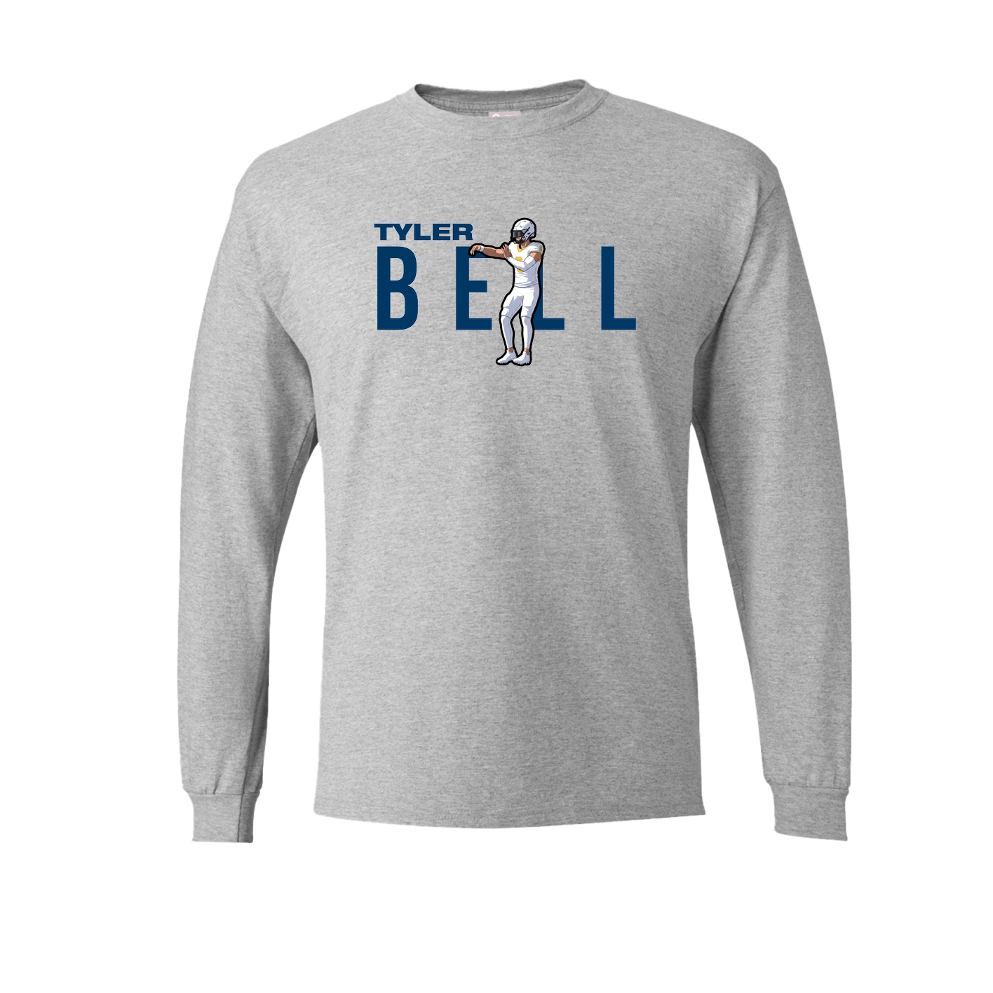Long Sleeve Tee — Player Name in Grey