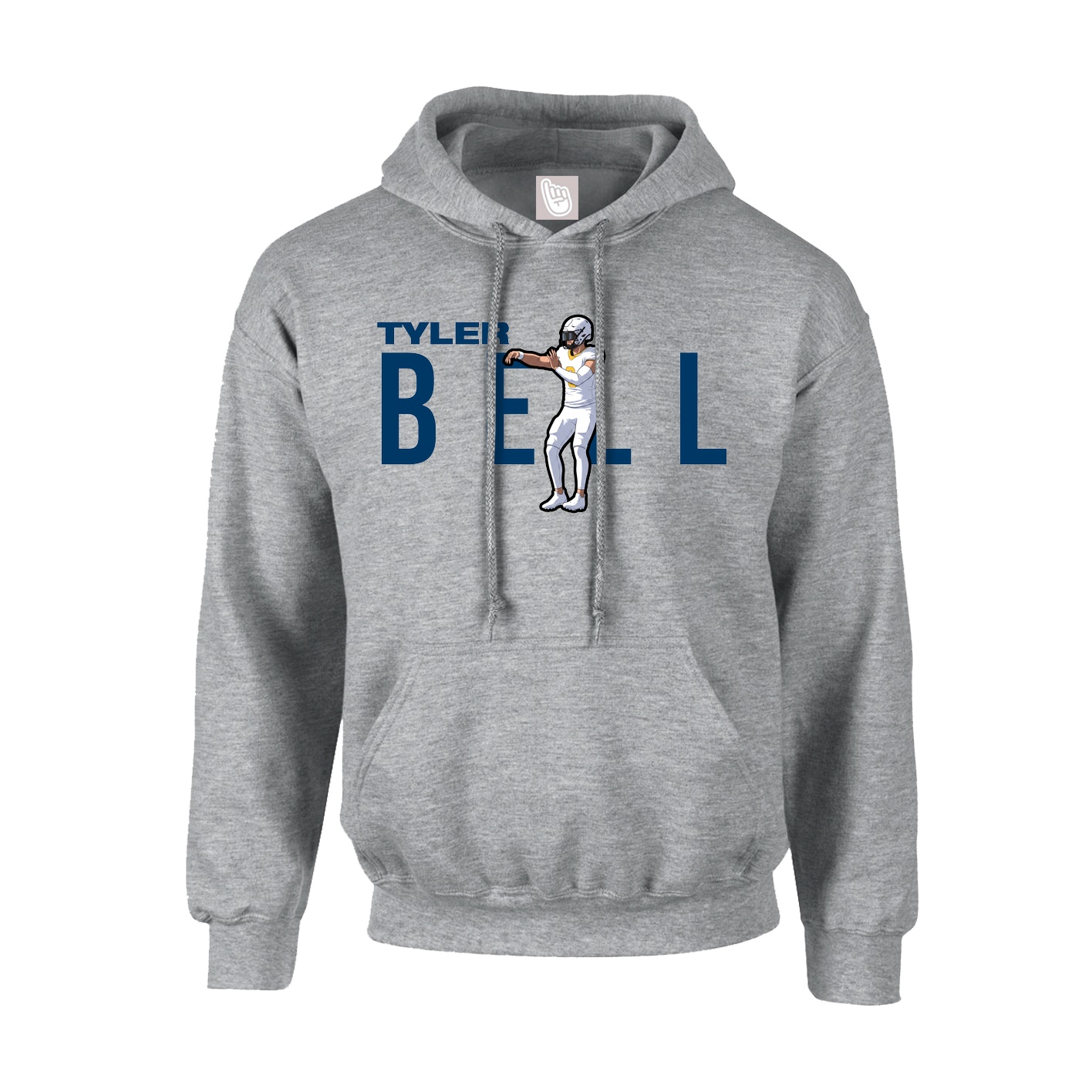 Hoodie — Player Name in Grey