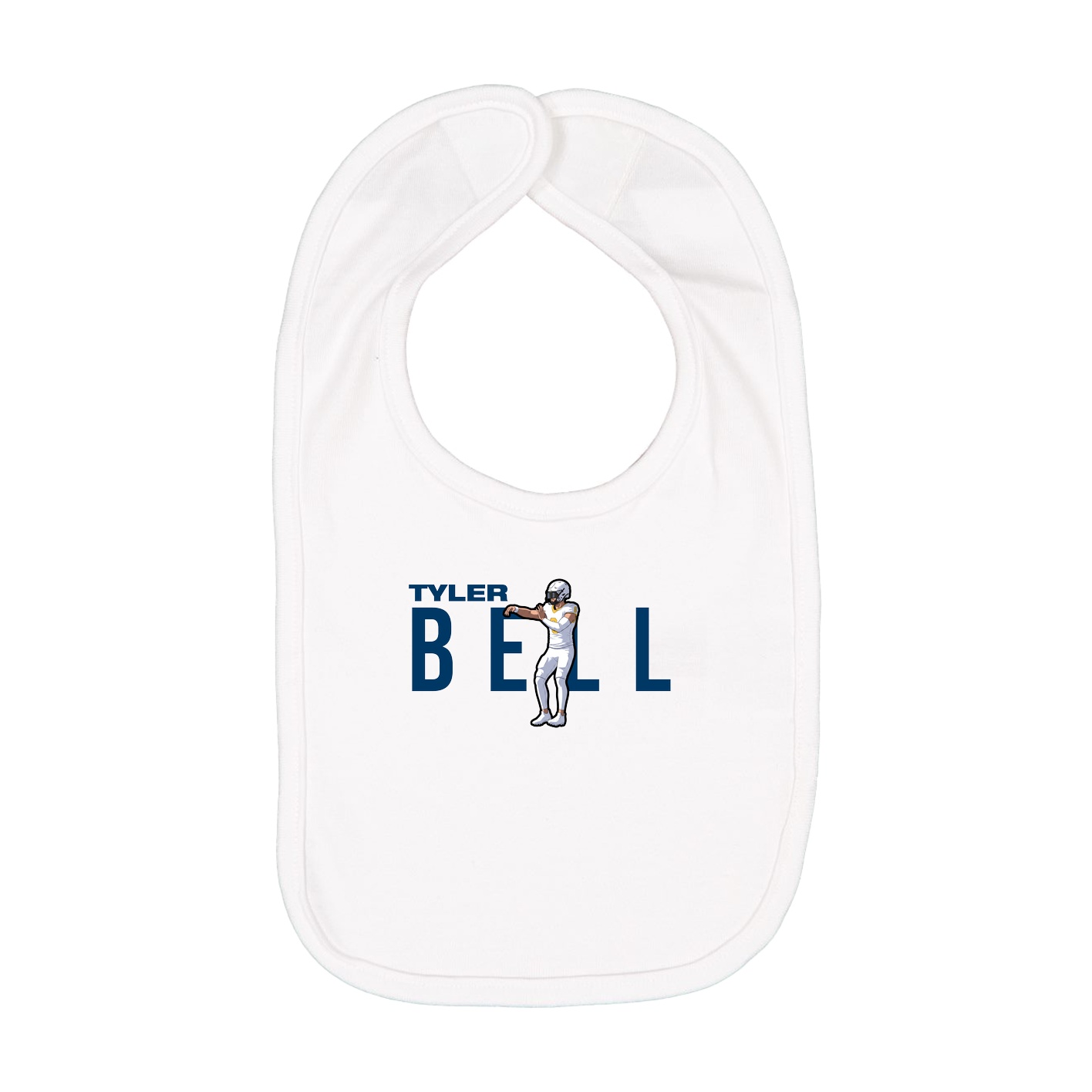 Infant Bib — Player Name in White