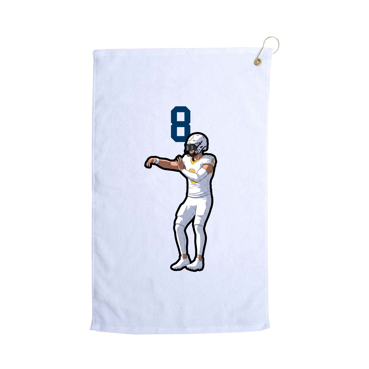 Golf Towel — Number Top in White