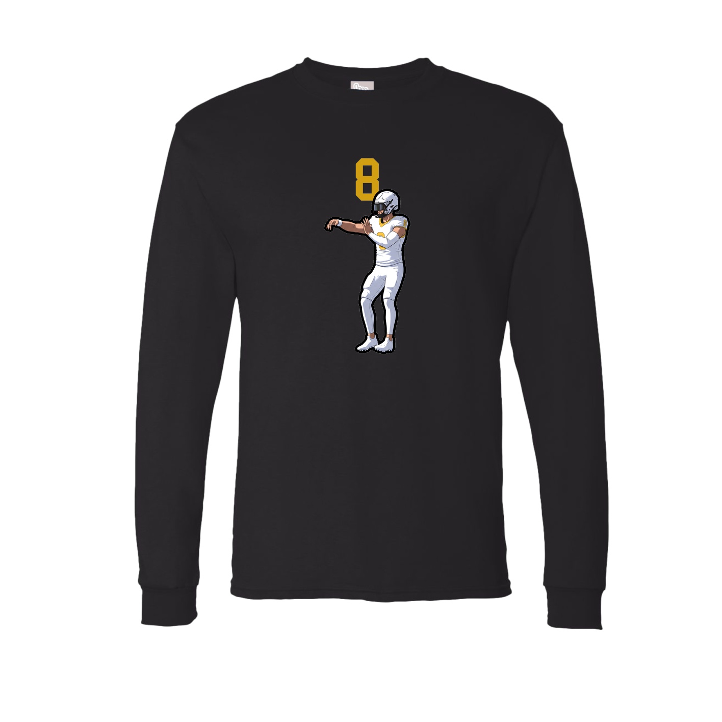 Long Sleeve Tee — Number Top in Black
