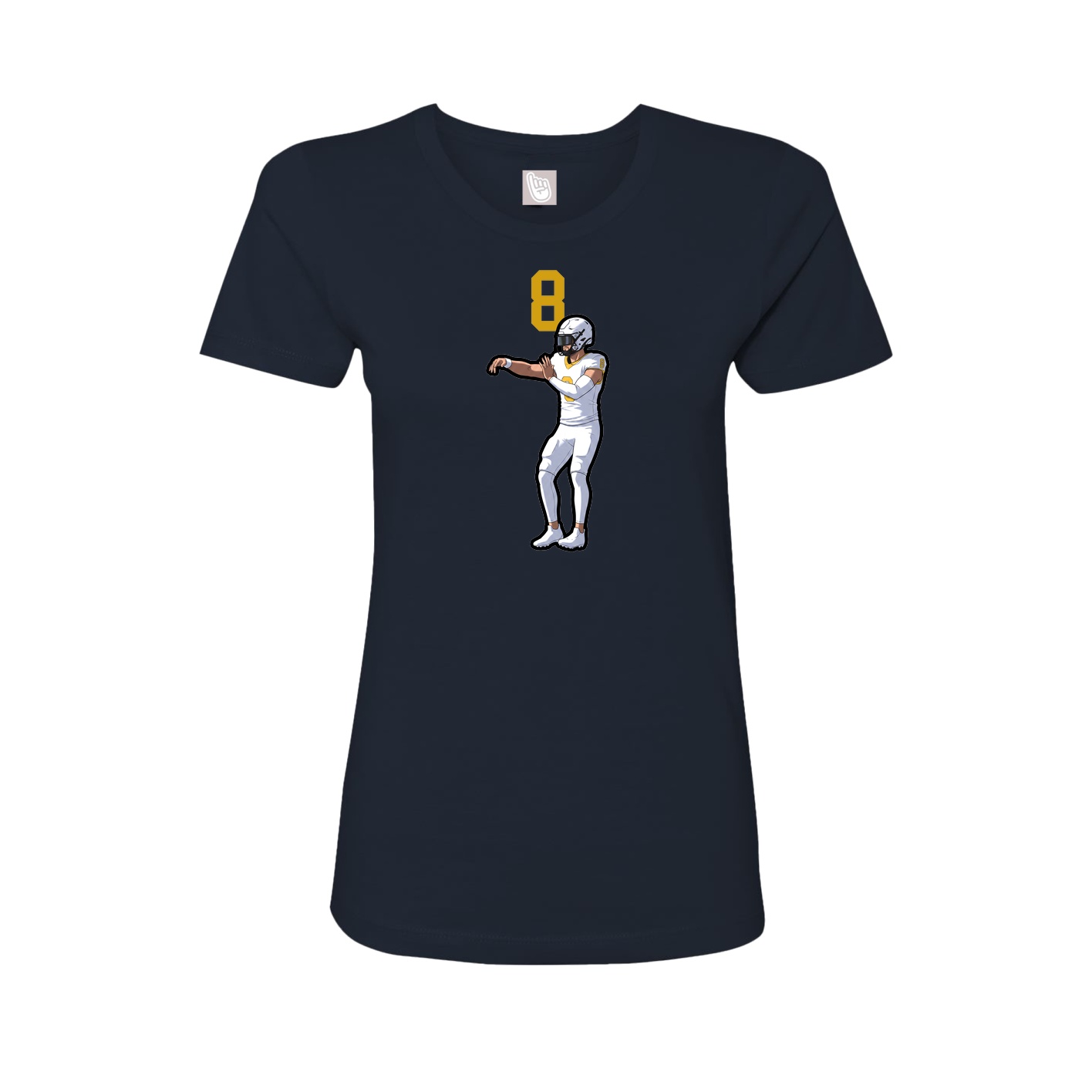 Fitted Women's Tee — Number Top in Navy