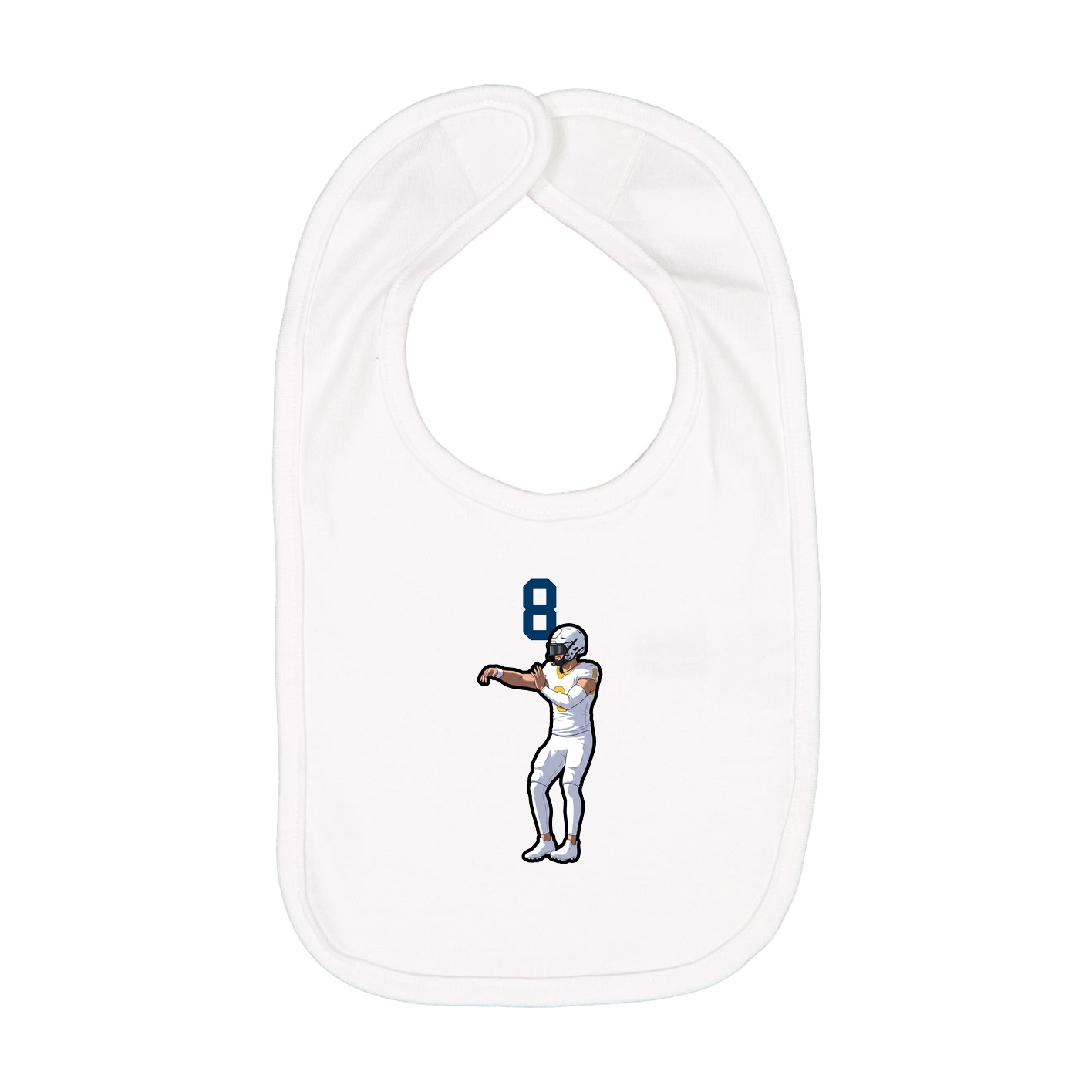 Infant Bib — Number Top in White