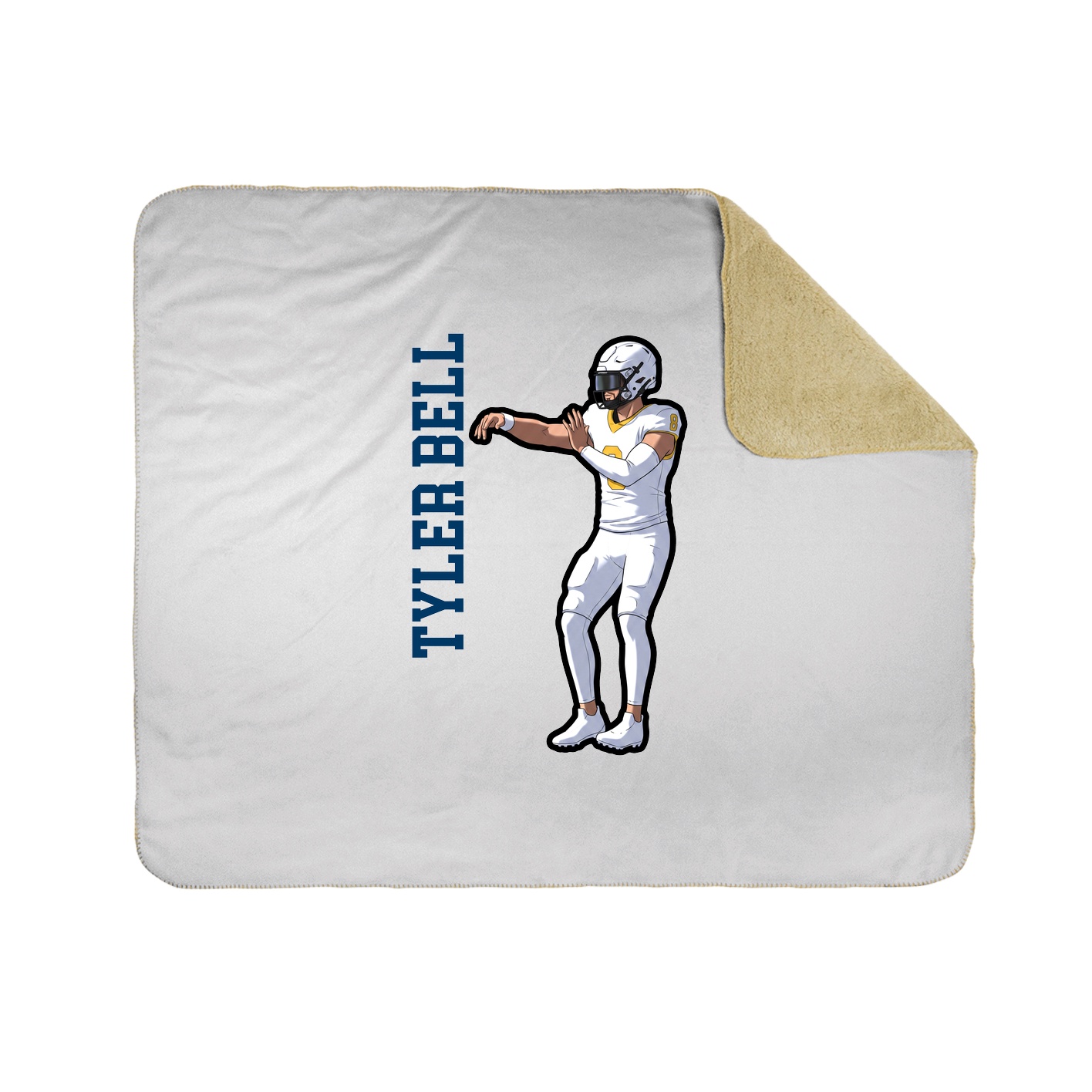 Throw Blanket — Name Vertical in White