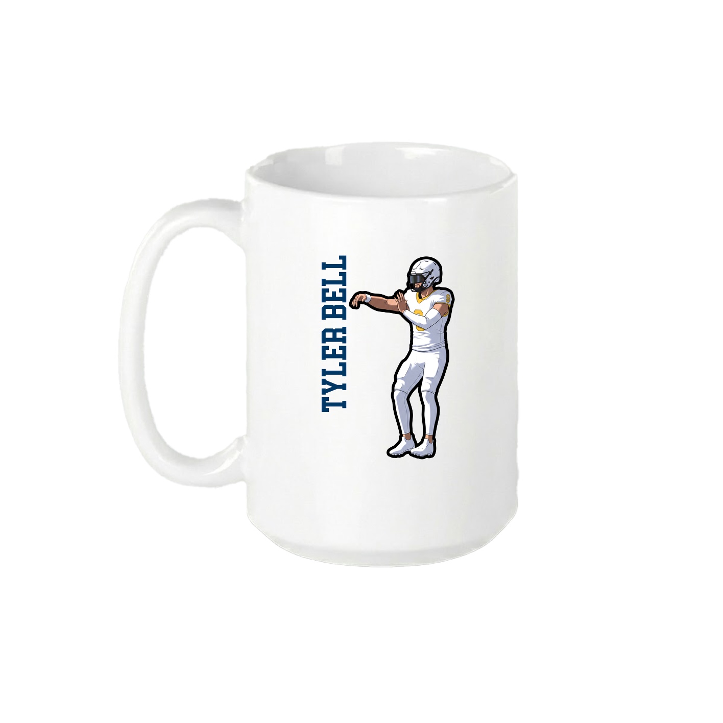 15oz Coffee Mug — Name Vertical in White