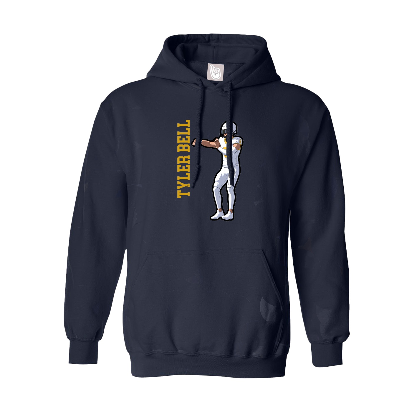 Youth Hoodie — Name Vertical in Navy