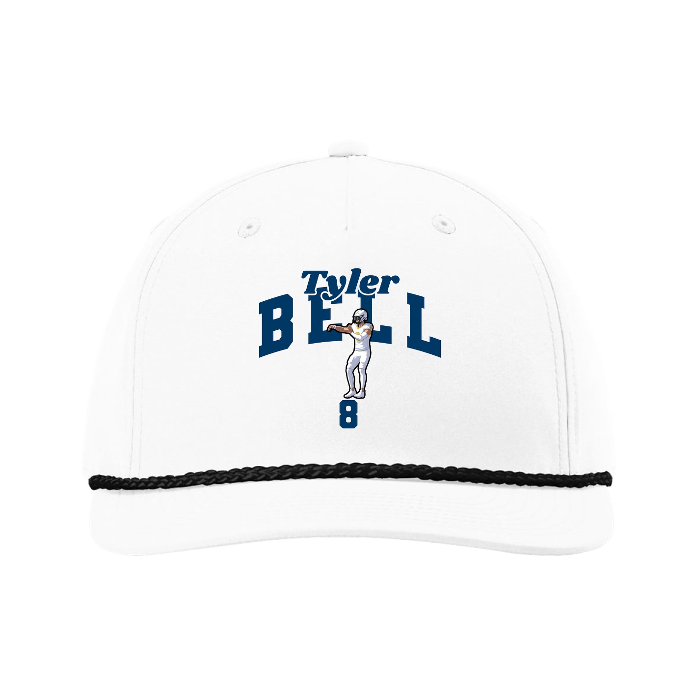 Five-Panel Classic Rope Cap — Signature Arch in White