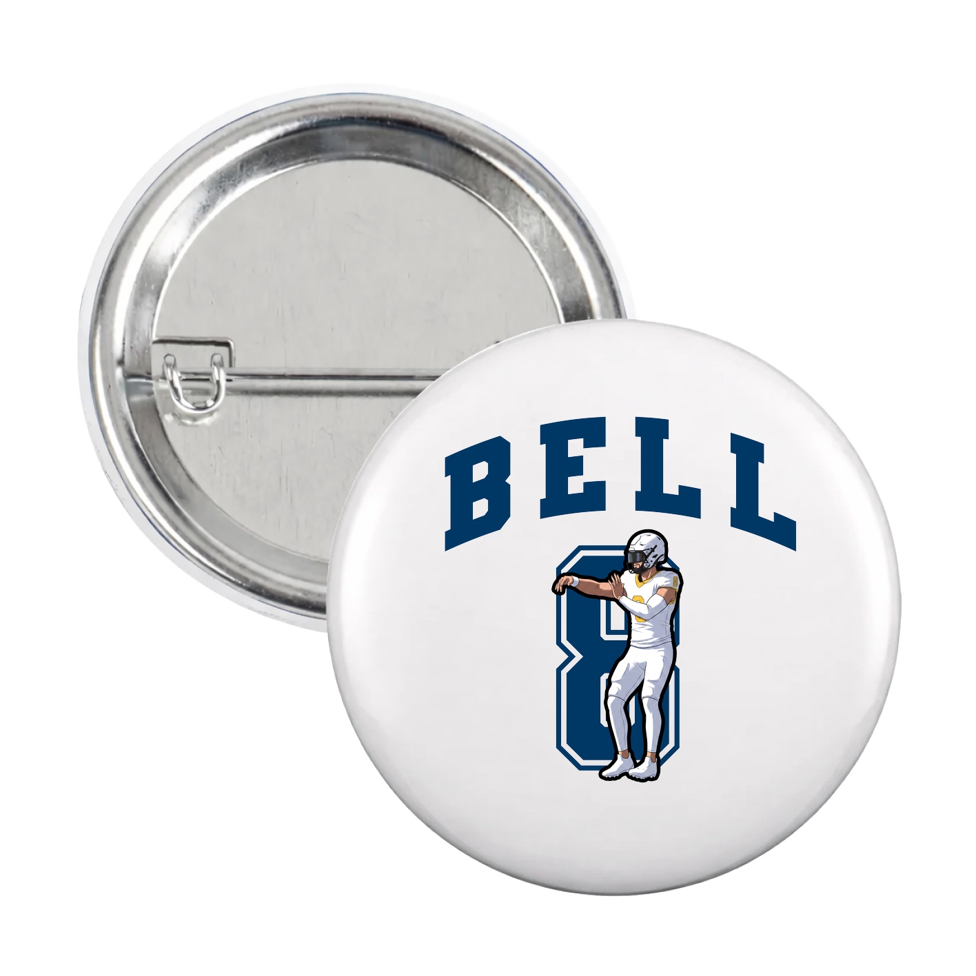 Game Day Button — Number in White