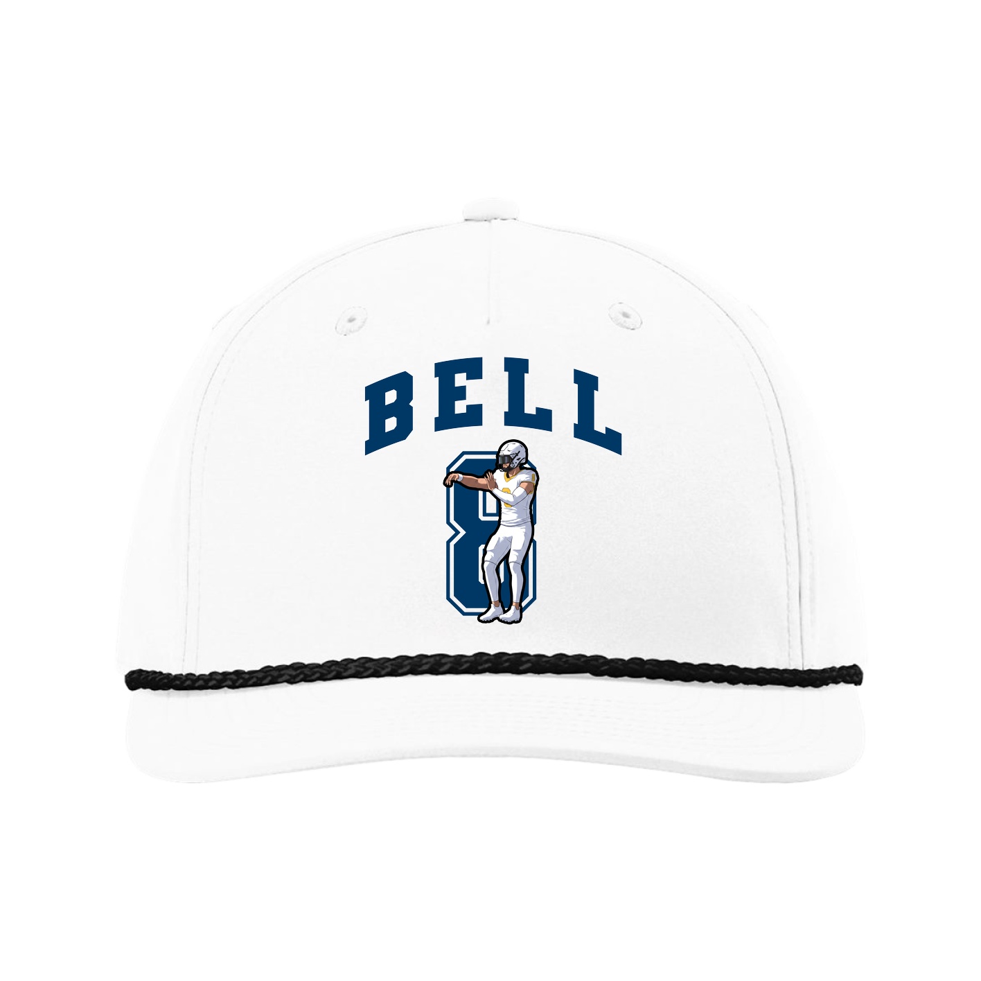 Five-Panel Classic Rope Cap — Number in White