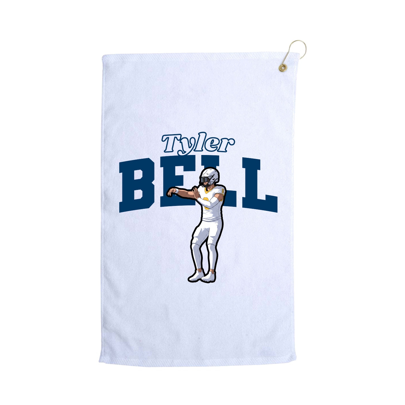 Golf Towel — Name Arch in White